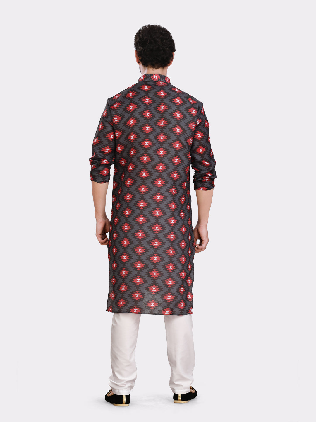 Jade Black Cotton Printed Kurta