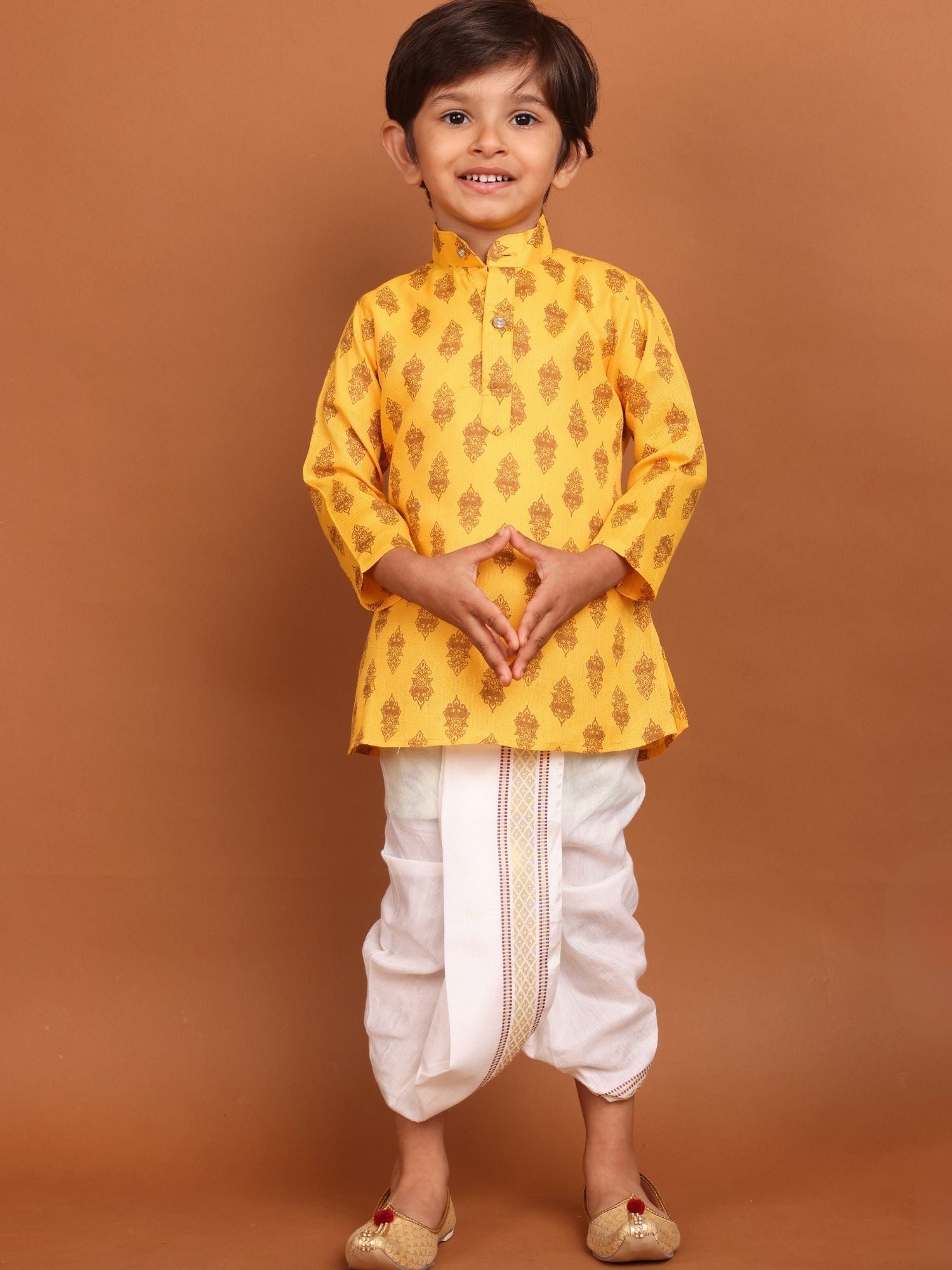 Shine Of Yellow Long Sleeves Cotton Printed Kurta Top