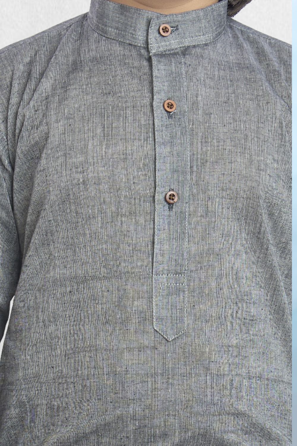 Metal Grey Cotton Kurta Pitambari Dhoti Suit