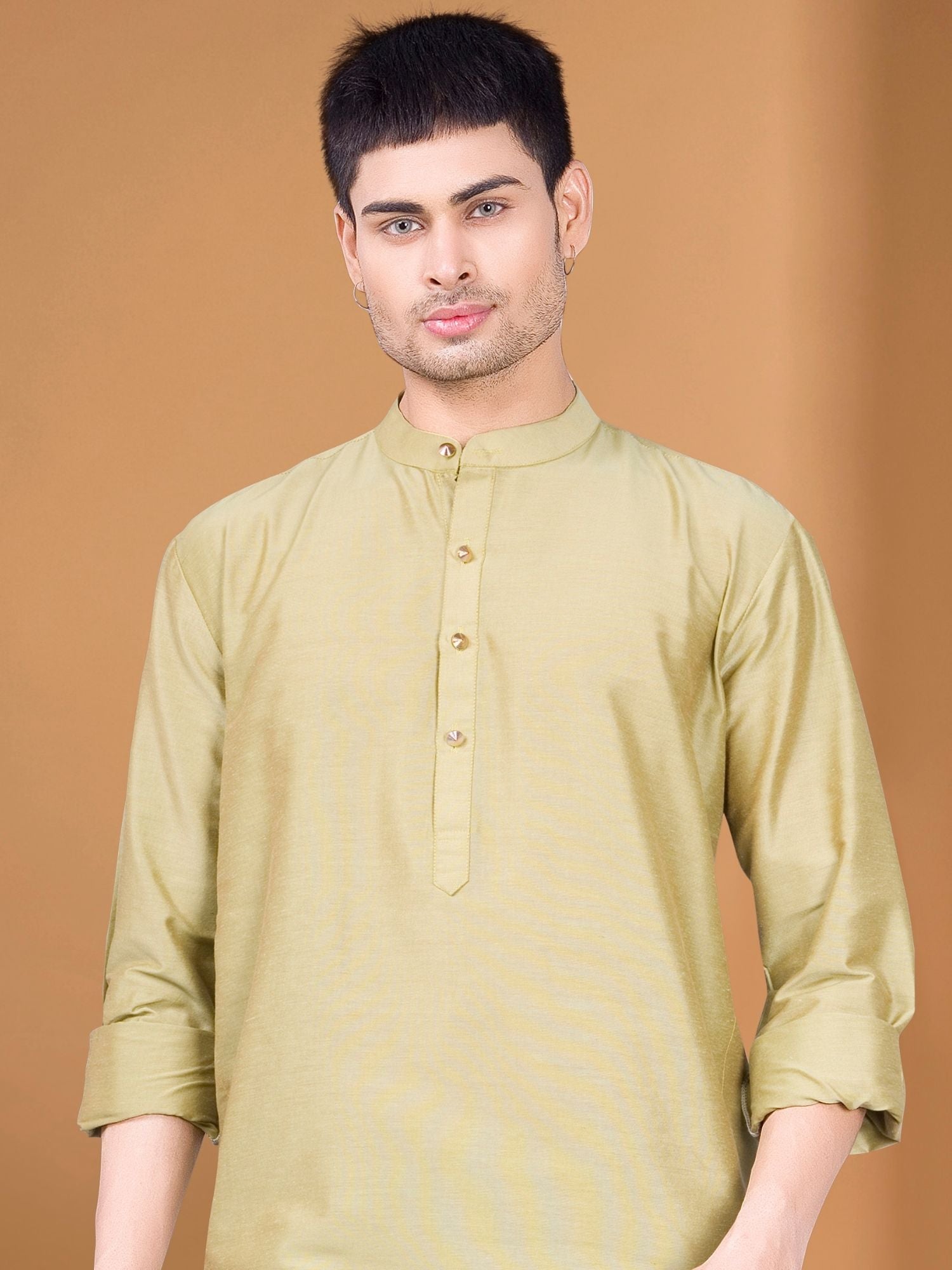 Tropical Green Solid Kurta Peshawari Set