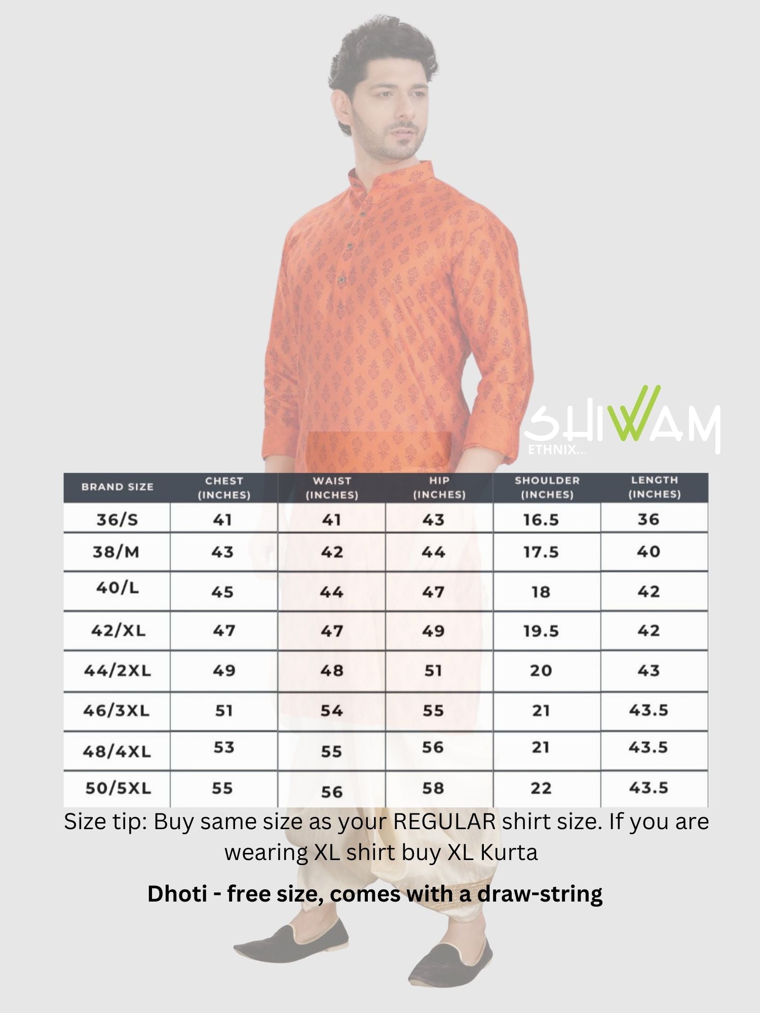 Tiger Orange Printed Silk Kurta Pitambari Dhoti Set