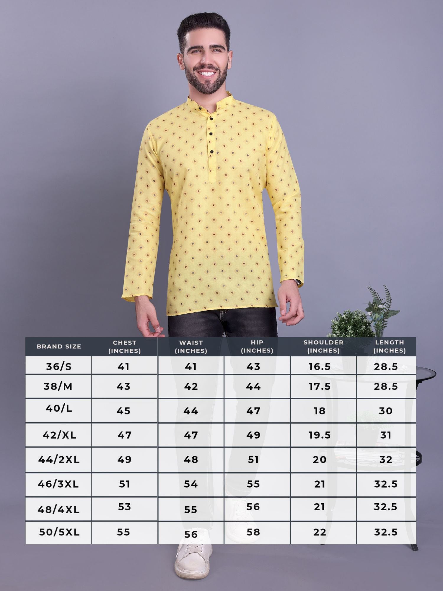 Shine Of Yellow Hloom Printed Short Cotton Kurta