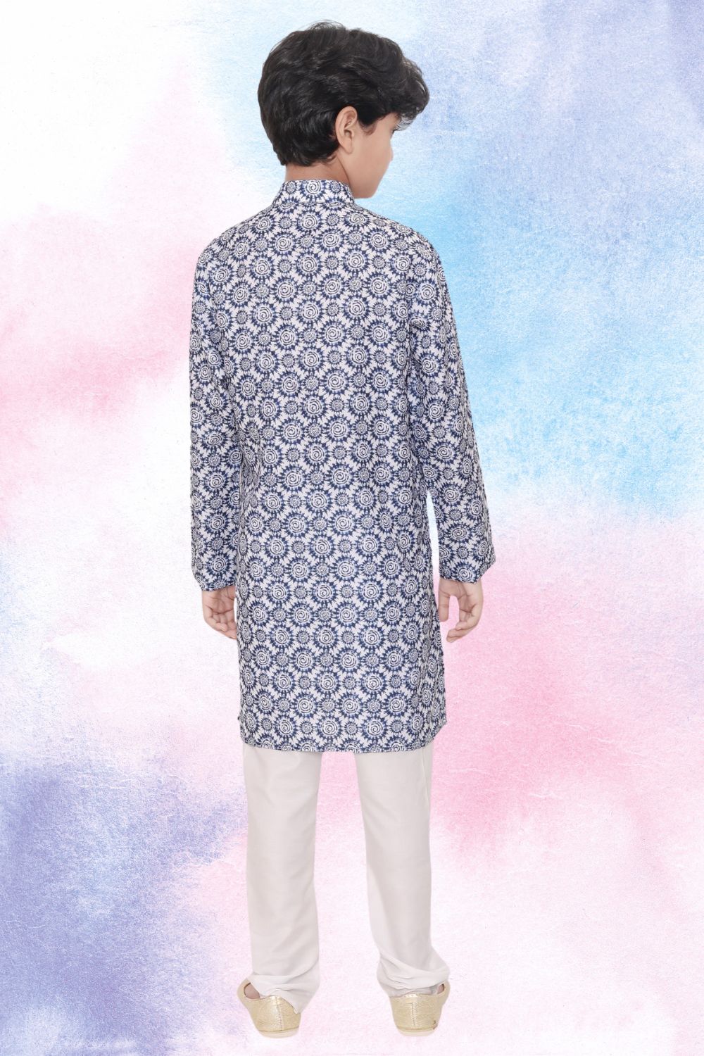 Azure Blue Indi Print Cotton Kurta