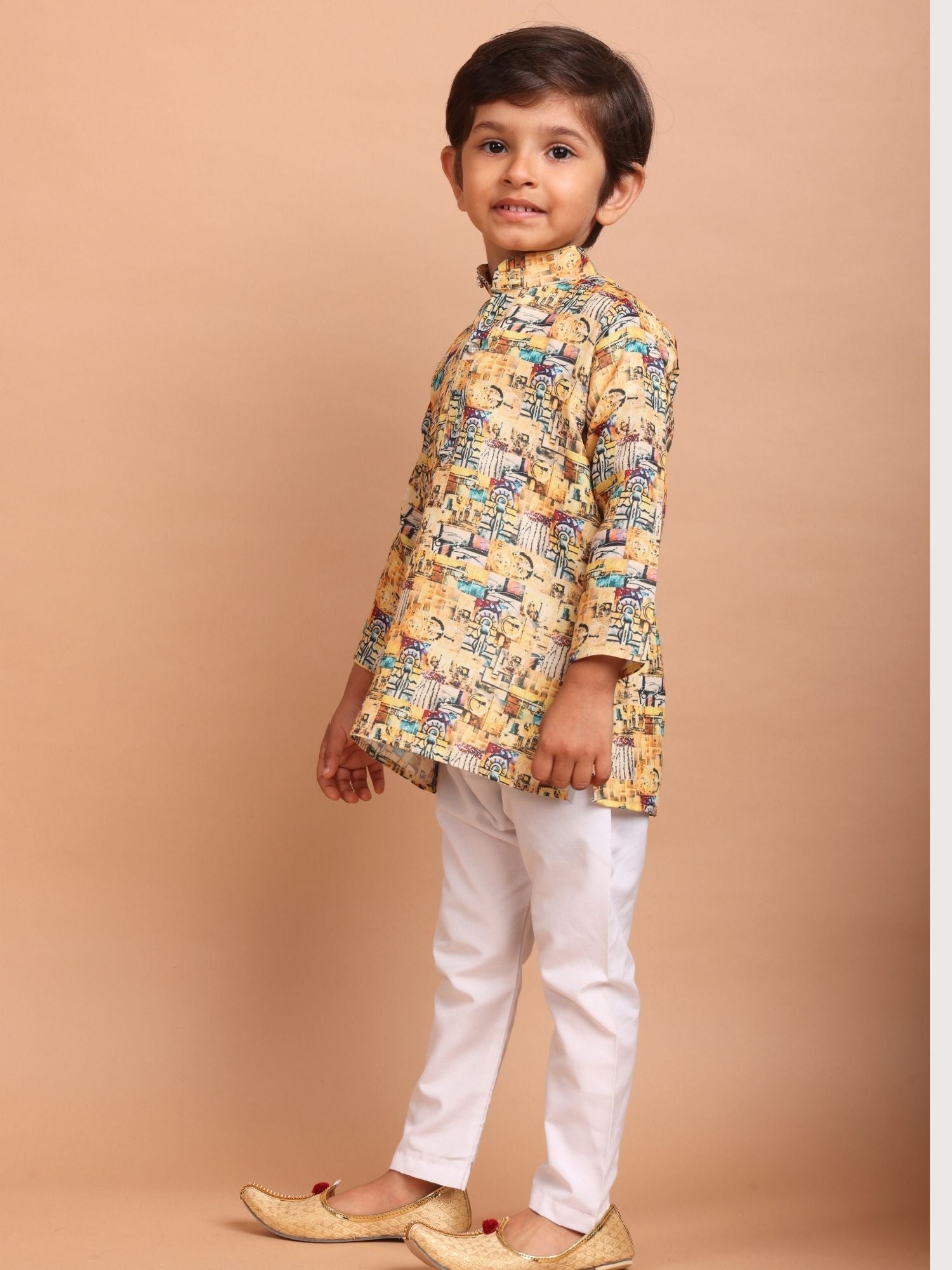 Shine Of Yellow Cotton Printed Kurta Top