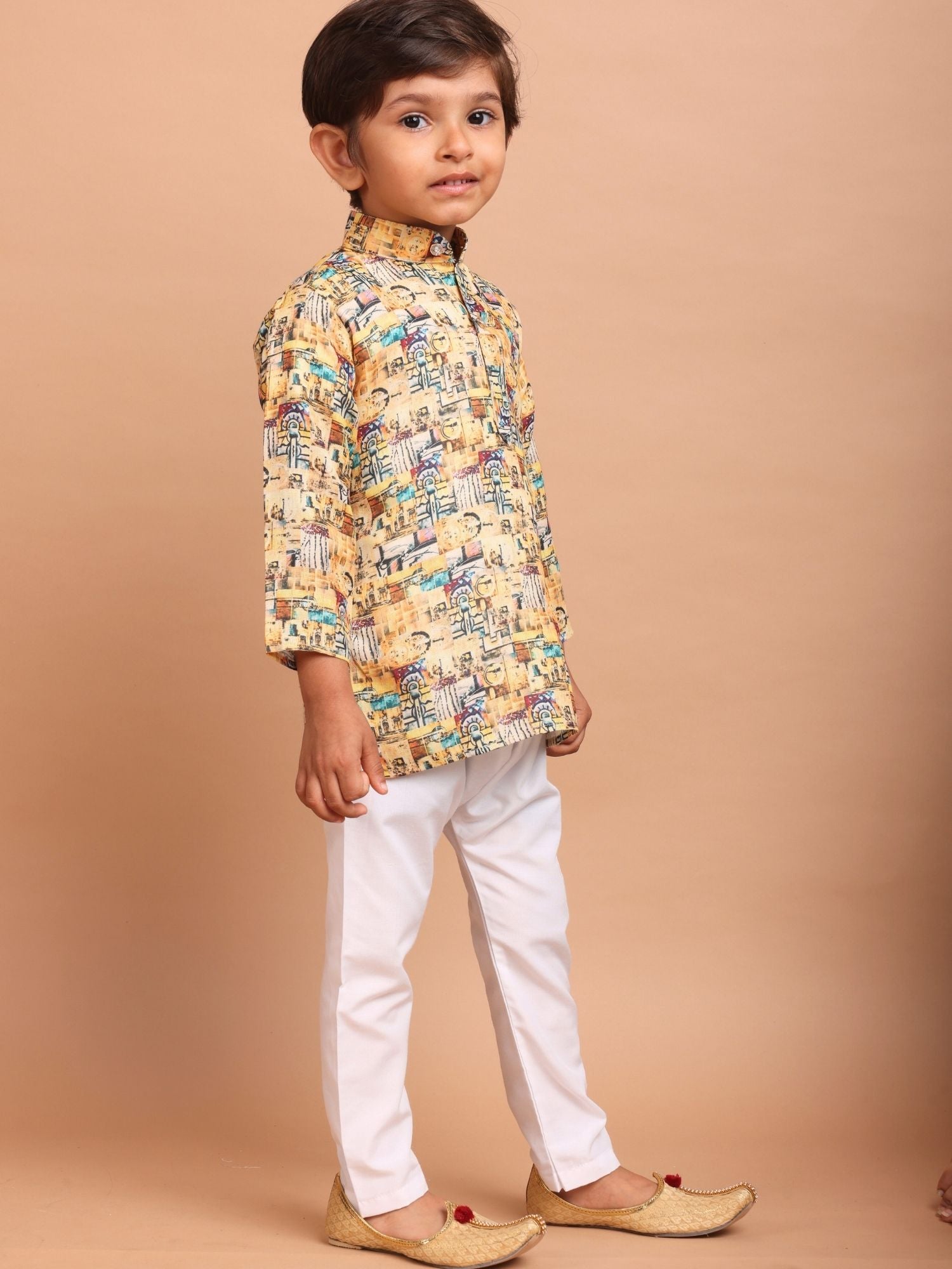 Shine Of Yellow Cotton Printed Kurta Top