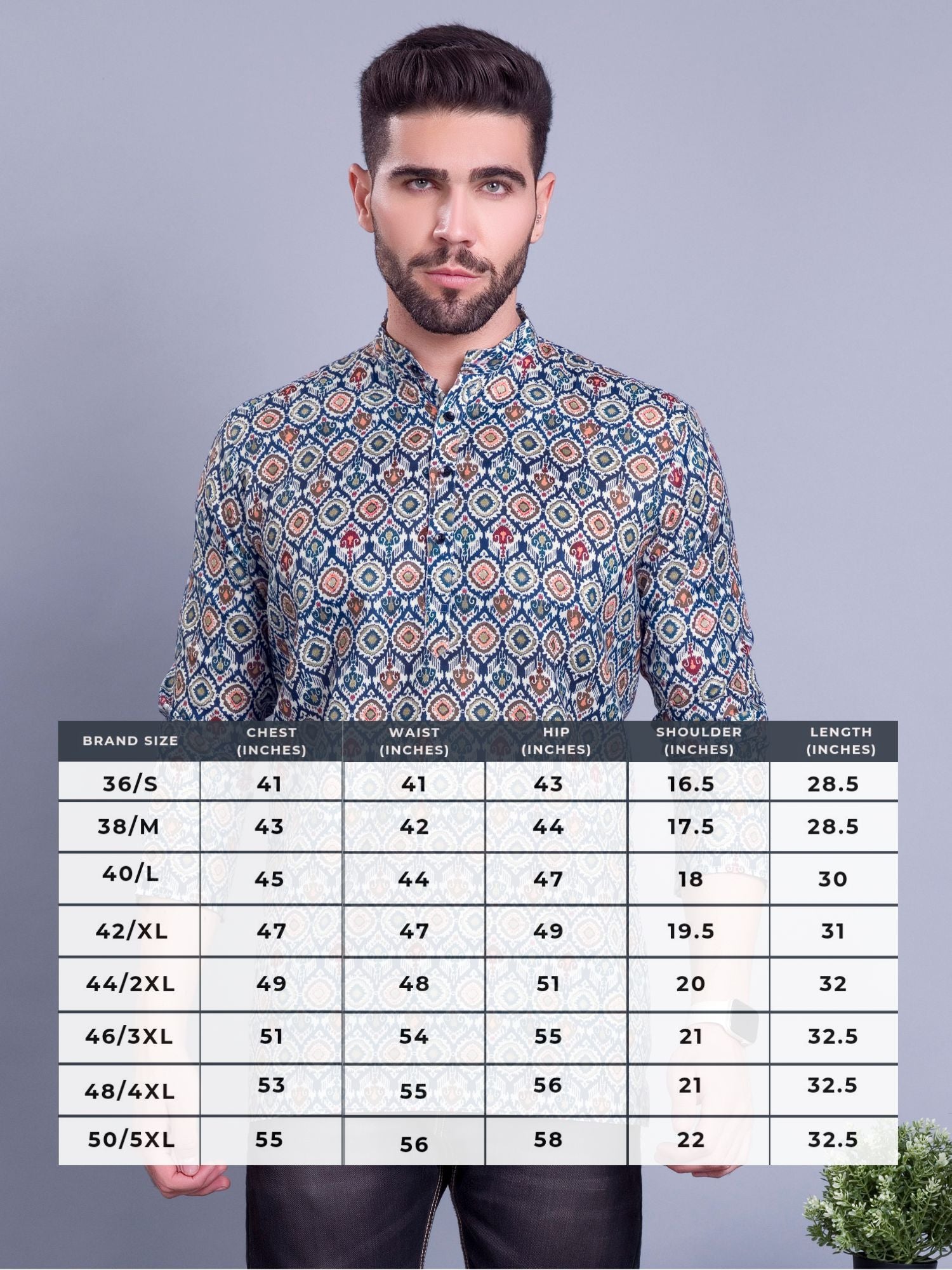 Multi Green Indi Print Short Cotton Kurta