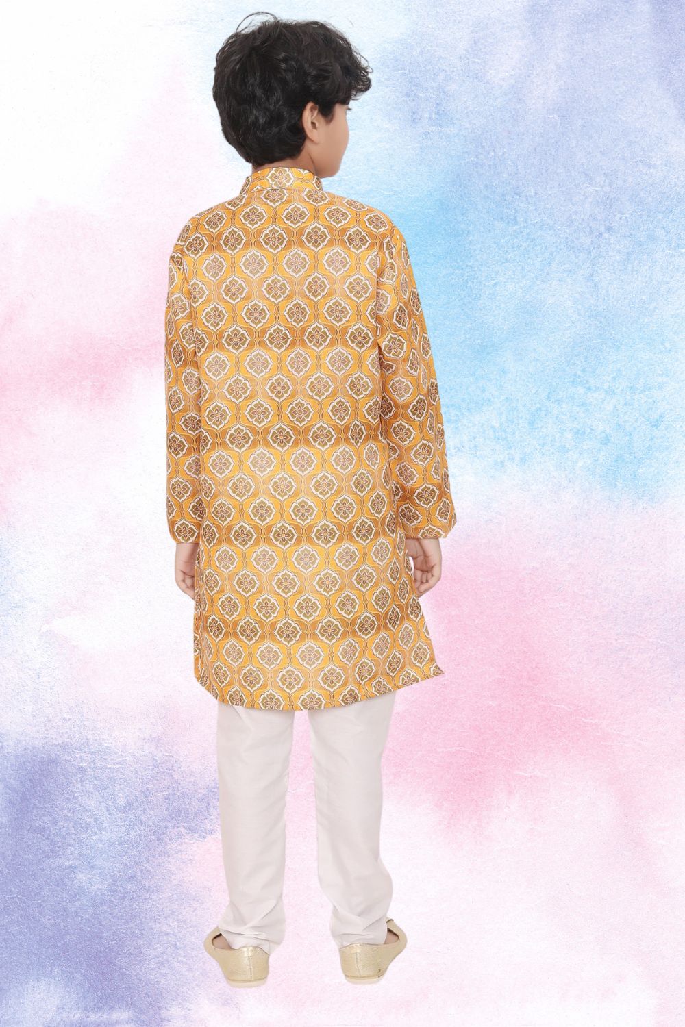 Sunshine Yellow Indi Print Cotton Kurta
