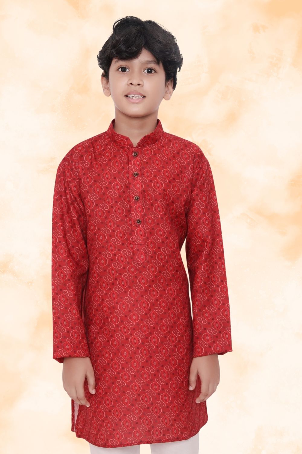 Barn Red Hloom Printed Cotton Kurta