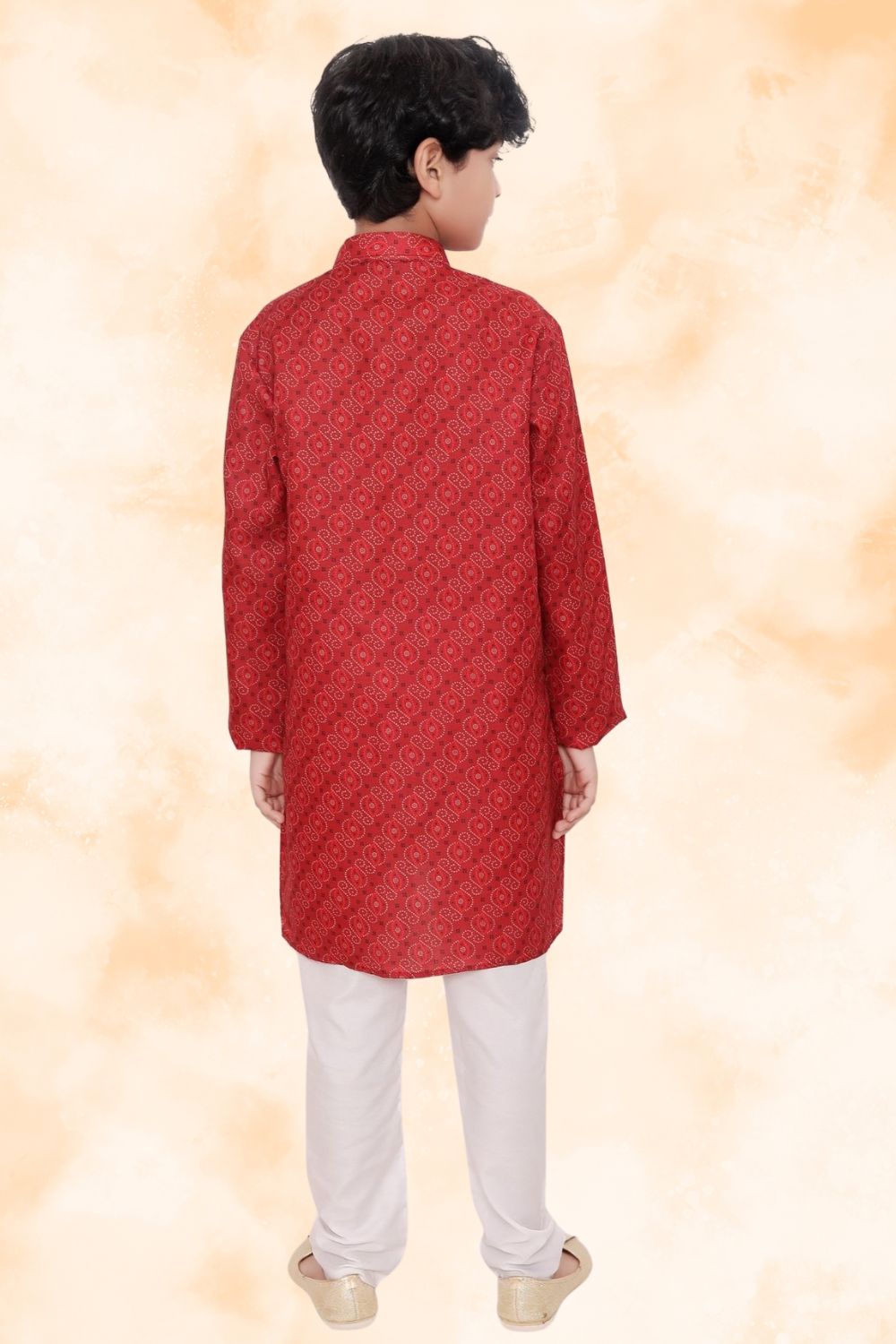 Barn Red Hloom Printed Cotton Kurta