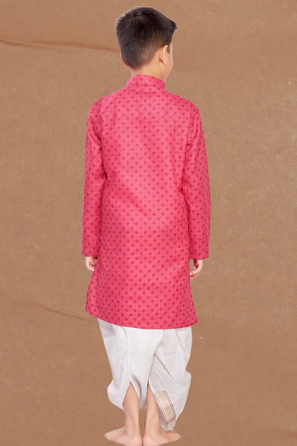 Persion Pink Printed Kurta Pitambari Dhoti Suit