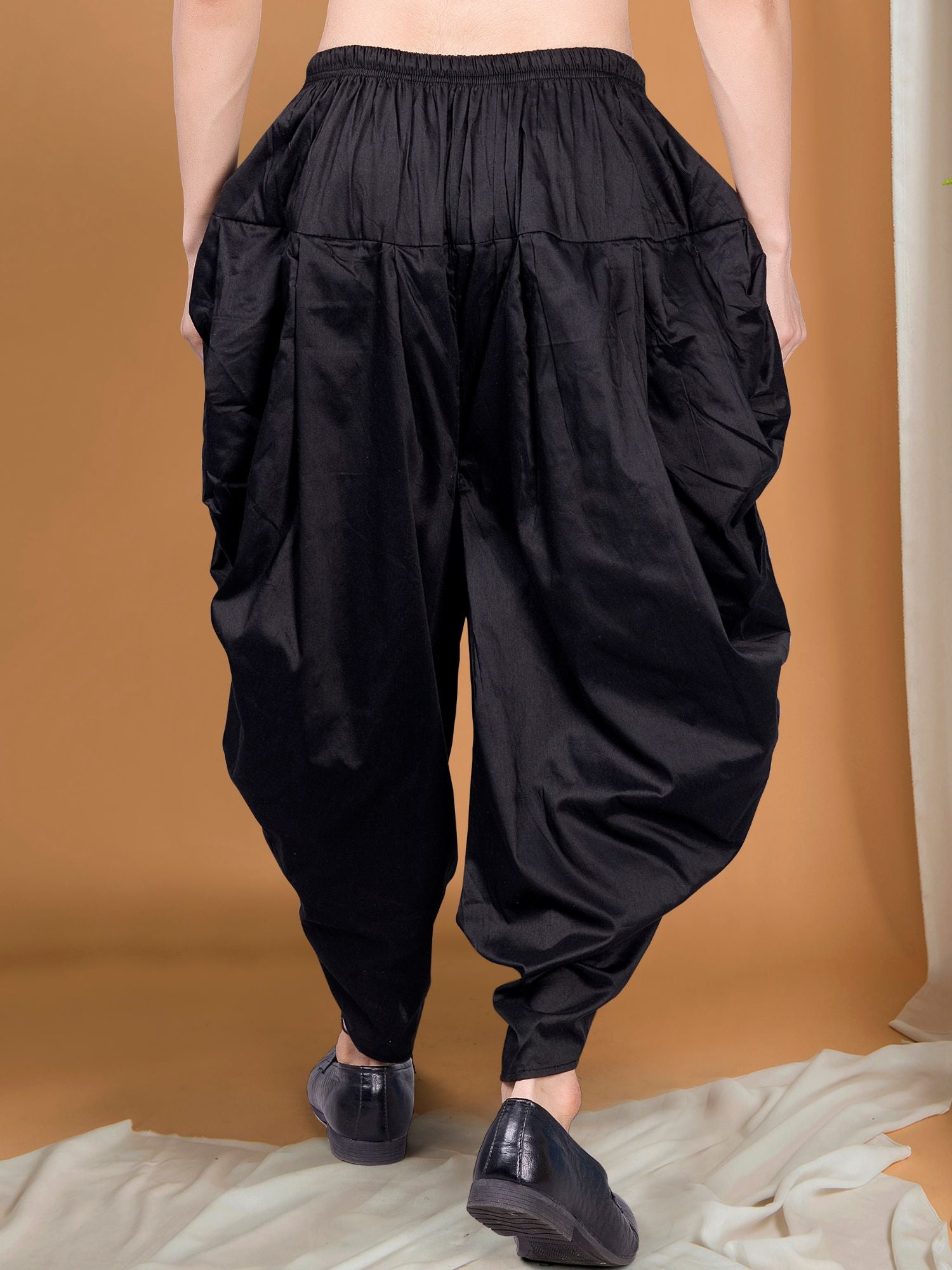 Jade Black Ready To Wear Cotton-Silk Peshawari Dhoti