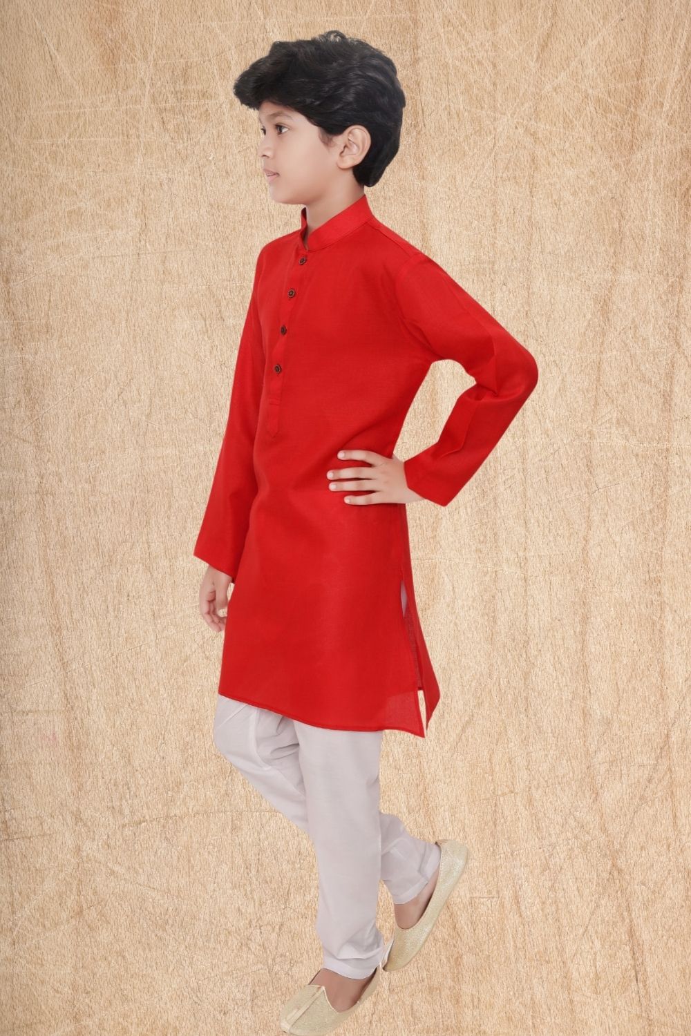 Barn Red Hloom Printed Cotton Kurta