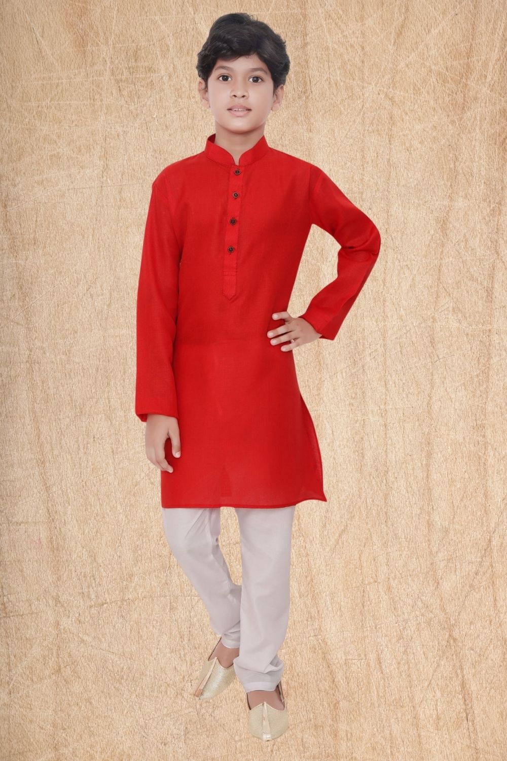 Barn Red Hloom Printed Cotton Kurta