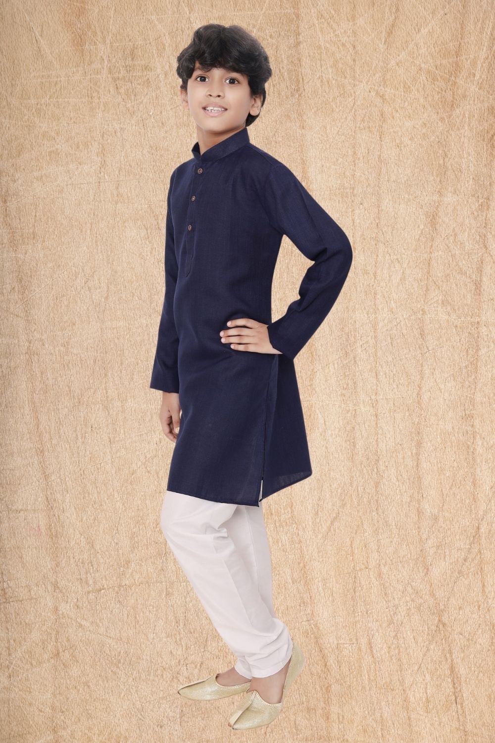 Iris Blue Hloom Printed Cotton Kurta