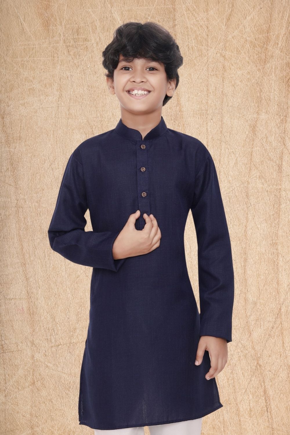 Iris Blue Hloom Printed Cotton Kurta