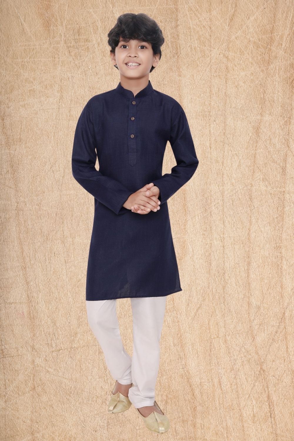 Iris Blue Hloom Printed Cotton Kurta