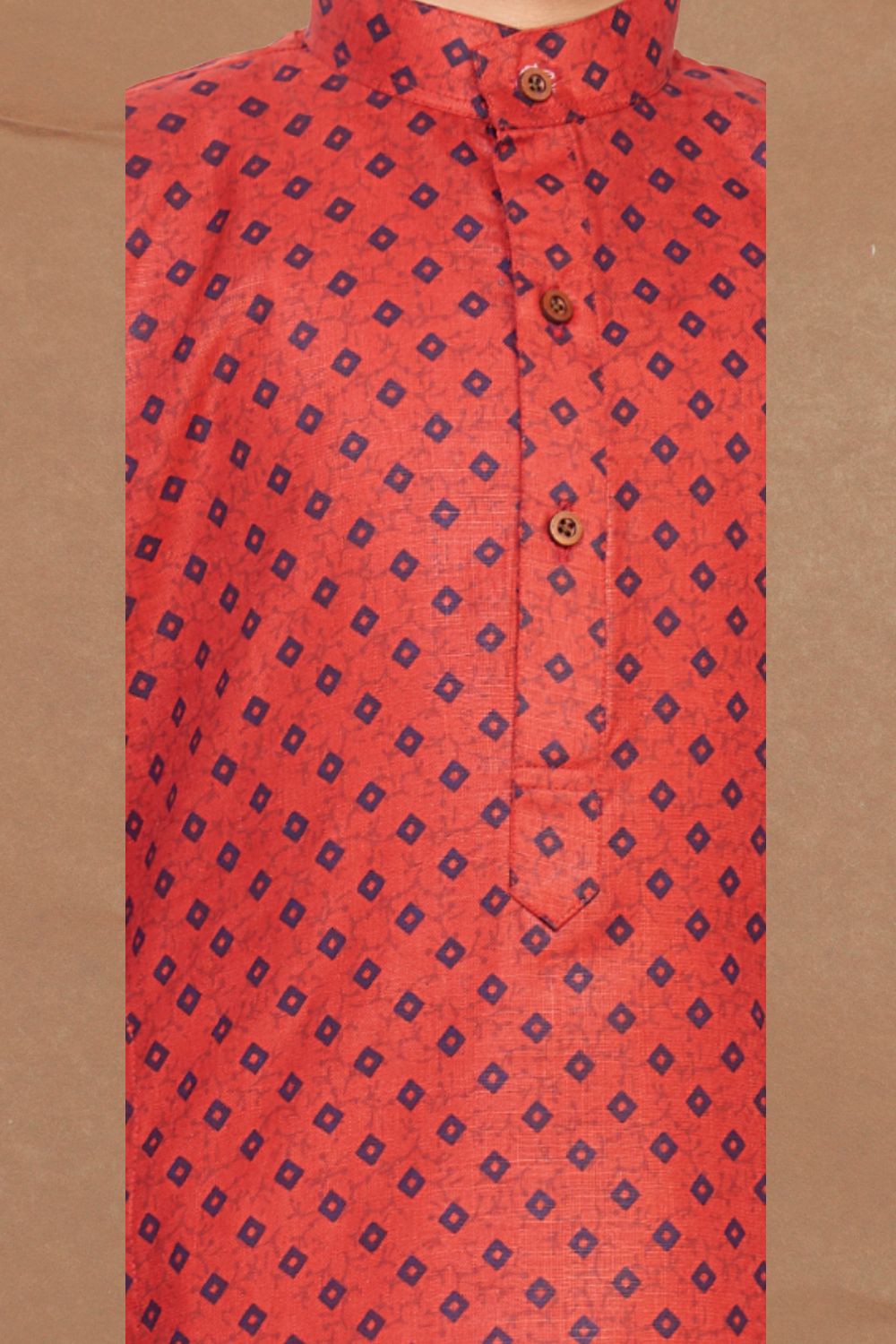 Barn Red Printed Kurta Pitambari Dhoti Suit