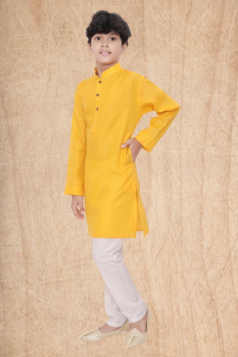 Shine of yellow Hloom Printed Cotton Kurta