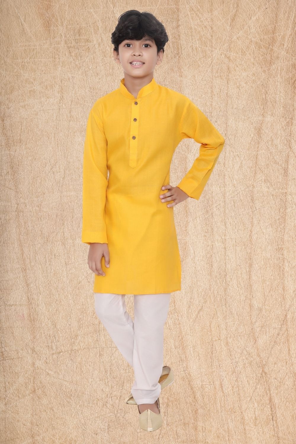 Shine of yellow Hloom Printed Cotton Kurta