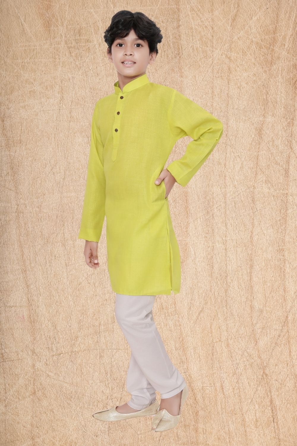 Tropical Green Hloom Printed Cotton Kurta Pajama Suit