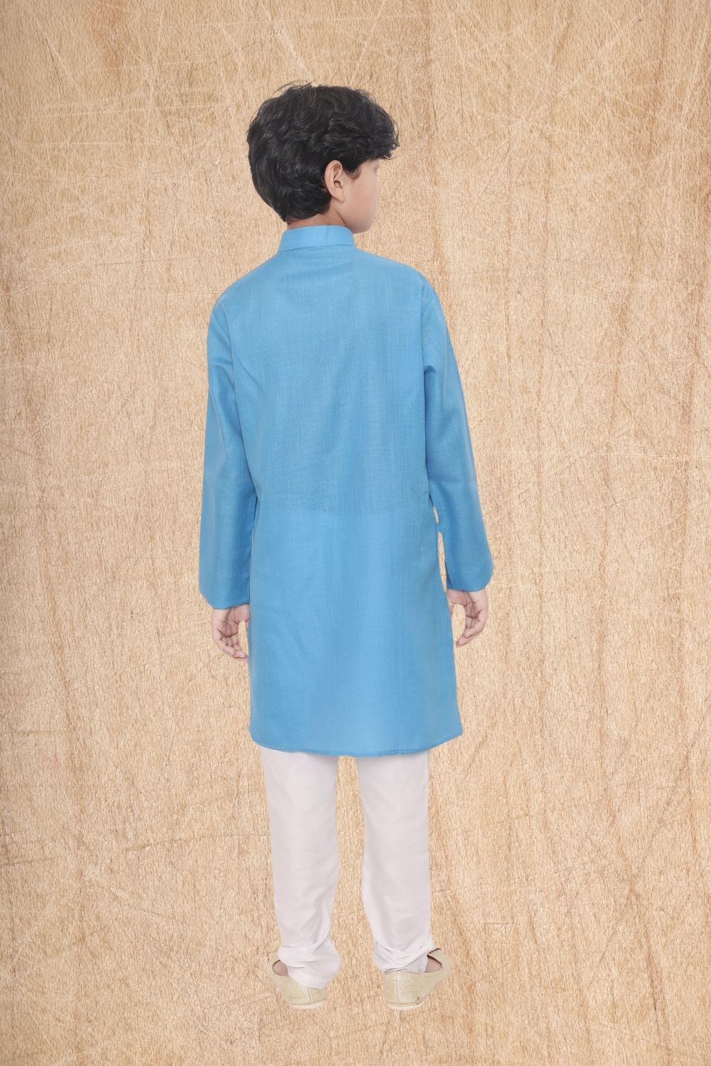 Azure Blue Hloom Printed Cotton Kurta