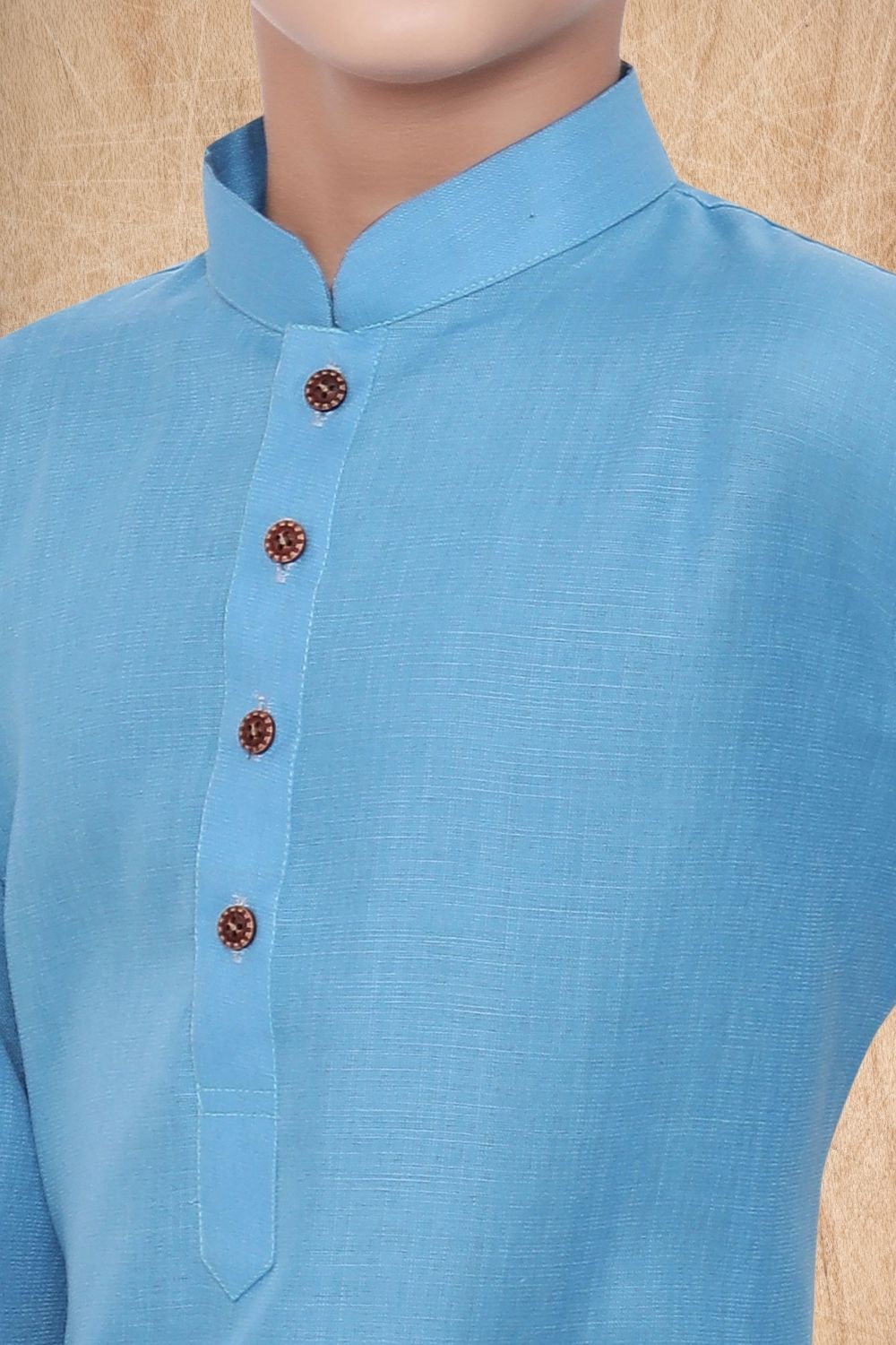 Azure Blue Hloom Printed Cotton Kurta