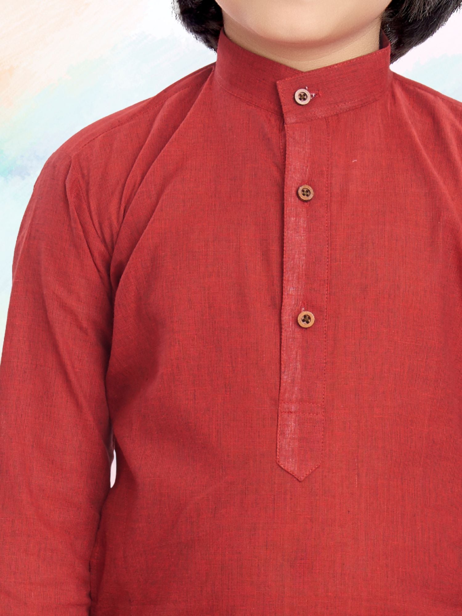 Barn Red Banaras Cotton Kurta