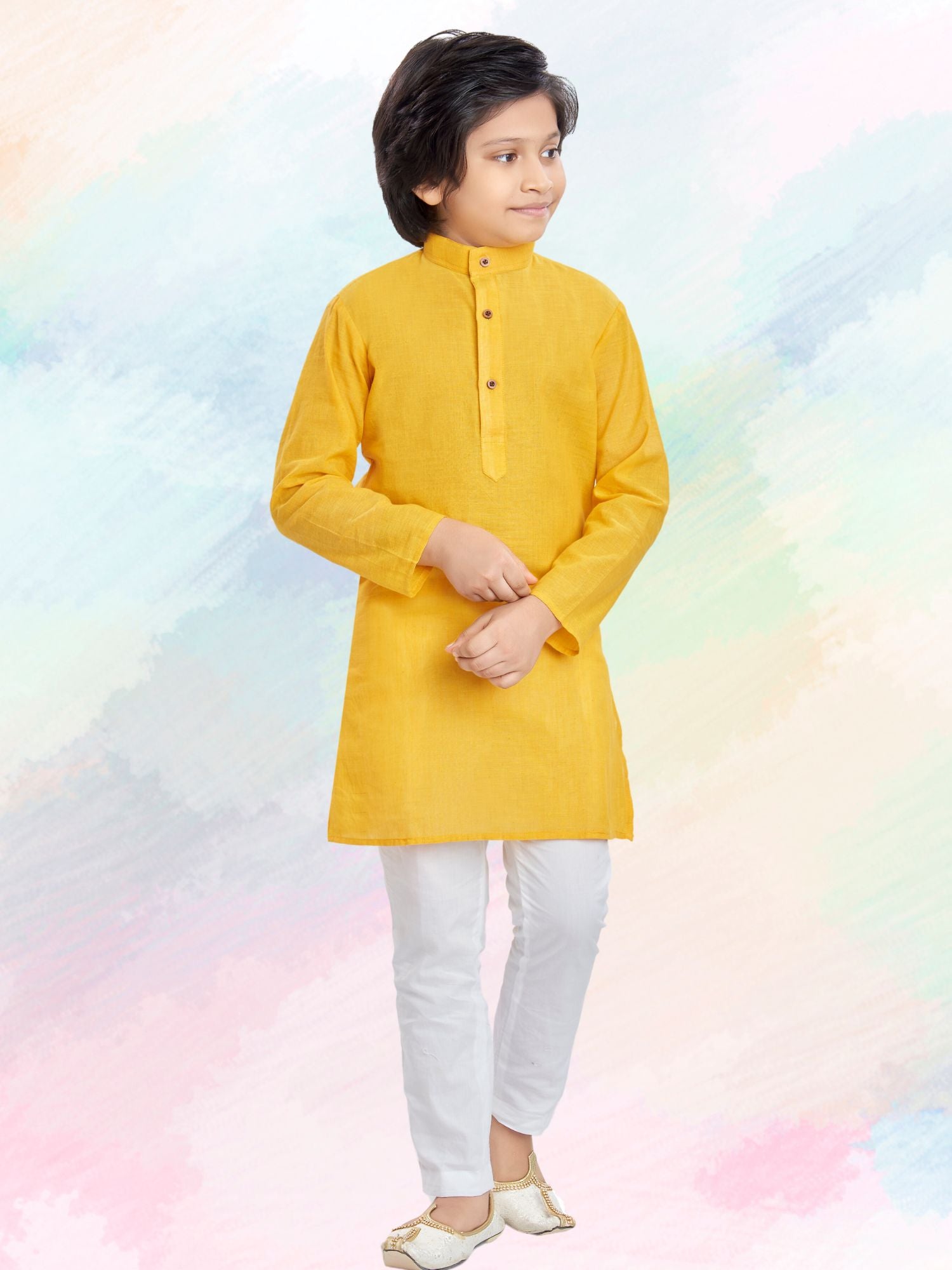 Shine Of Yellow Cotton Kurta Pajama Suit