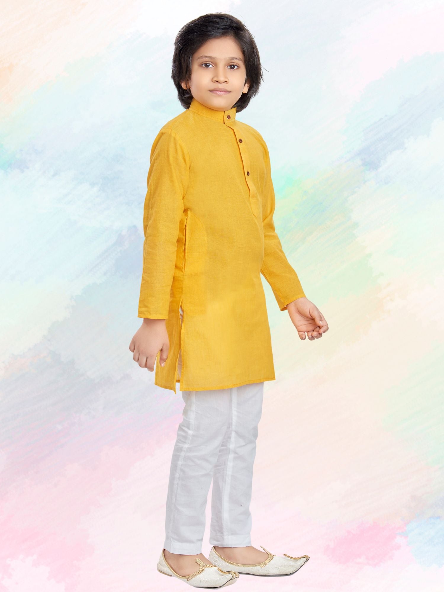 Shine Of Yellow Cotton Kurta Pajama Suit