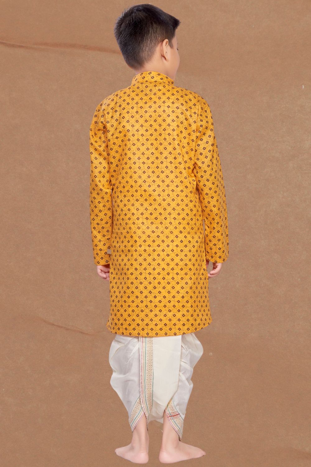 Shine Of Yellow Printed Kurta Pitambari Dhoti Suit