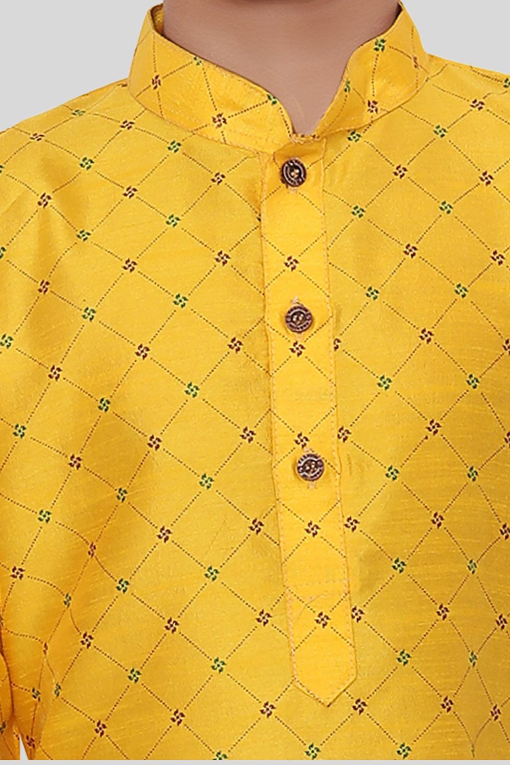 SunShine Yellow Hloom Printed Silk Kurta Pajama Suit