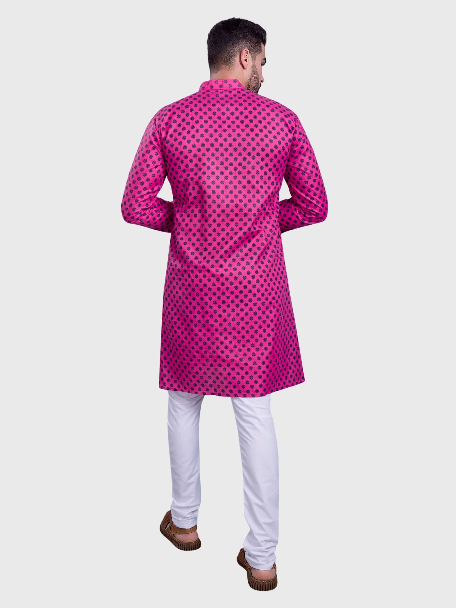 Persion Pink Hloom Printed Cotton Kurta