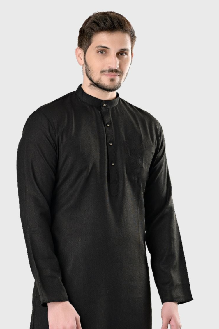 Jade Black Magic Print Cotton Kurta Pajama Set