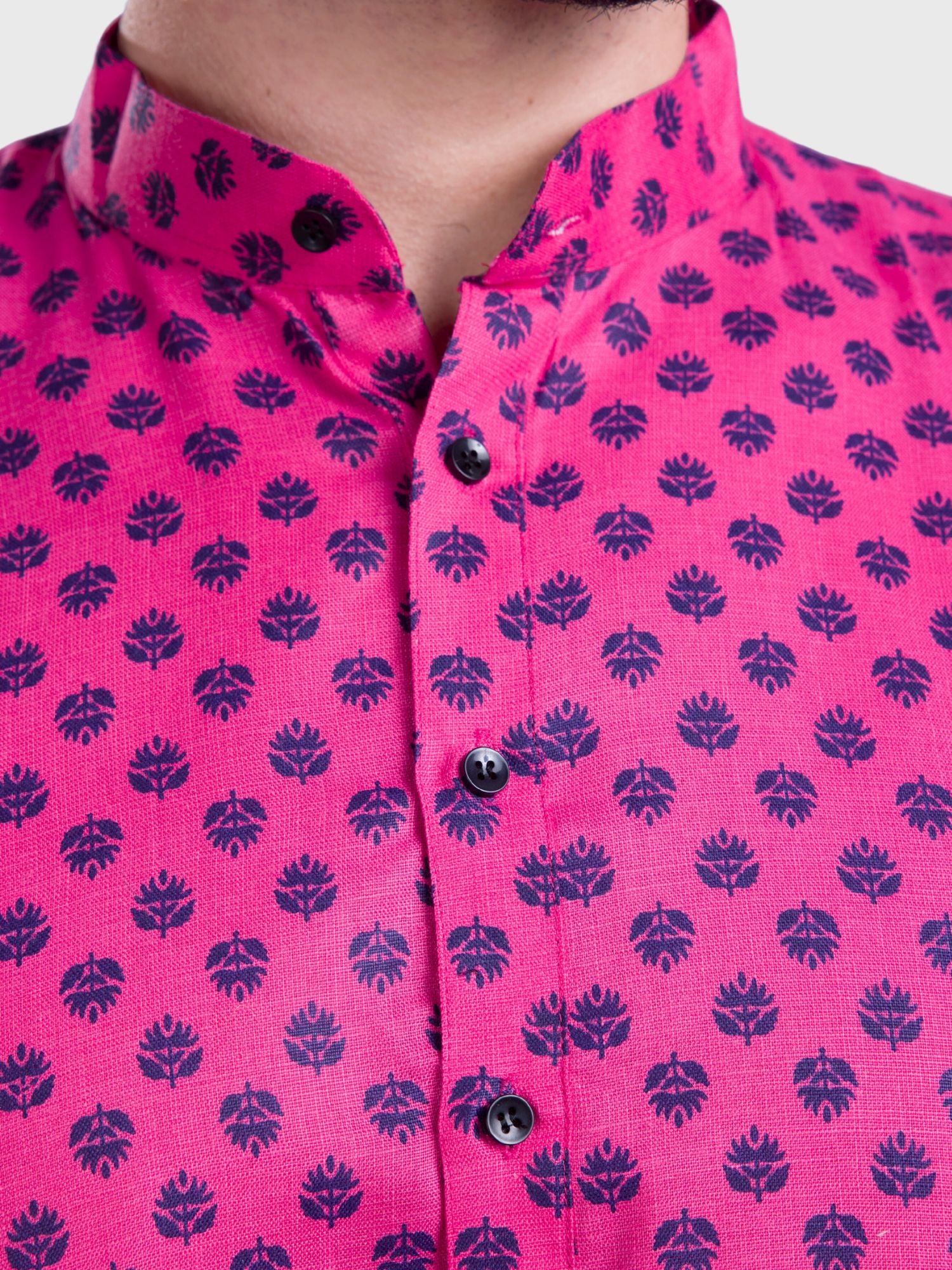 Persion Pink Hloom Printed Cotton Kurta