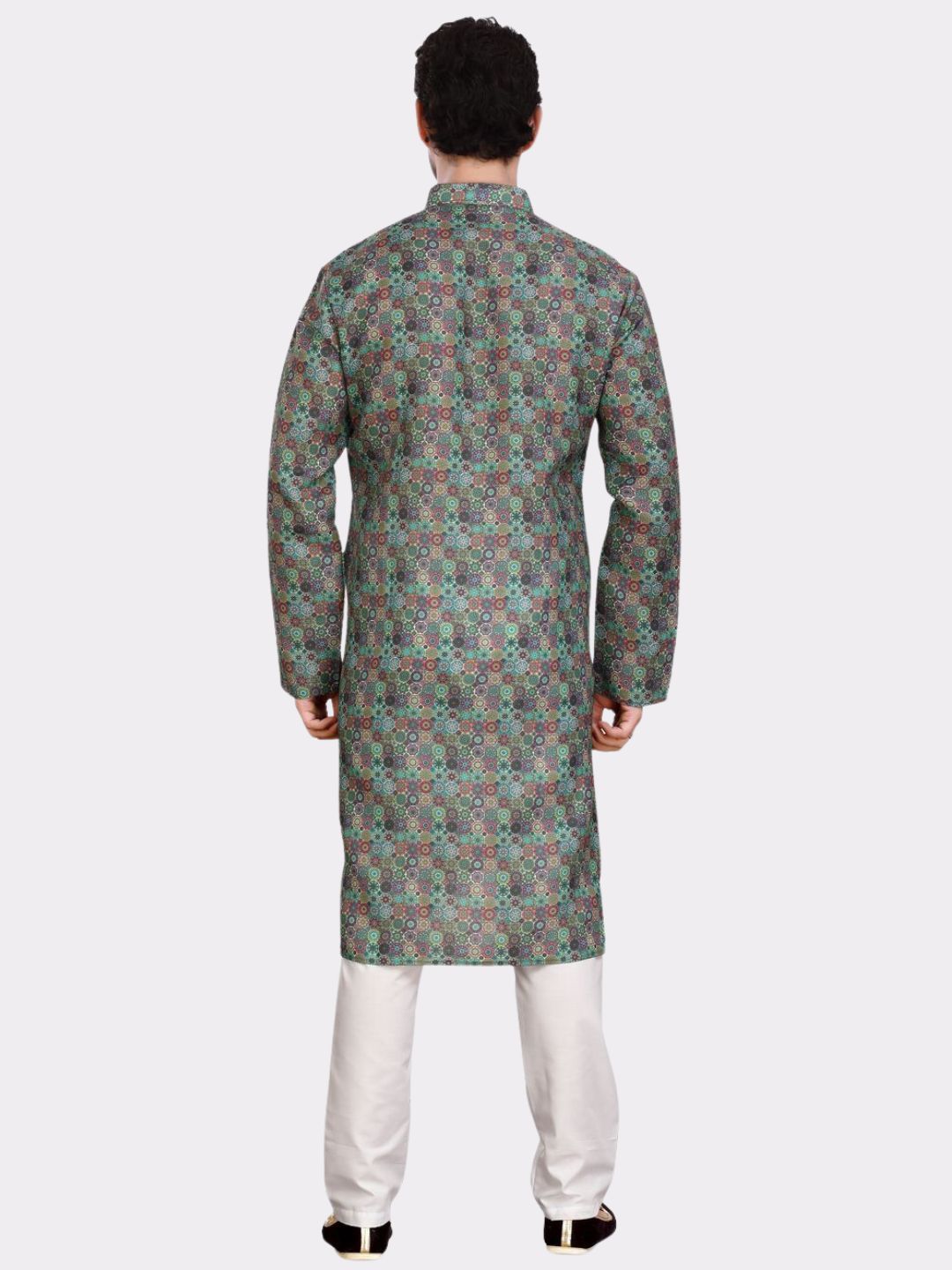 Tropical Green Cotton Printed Kurta