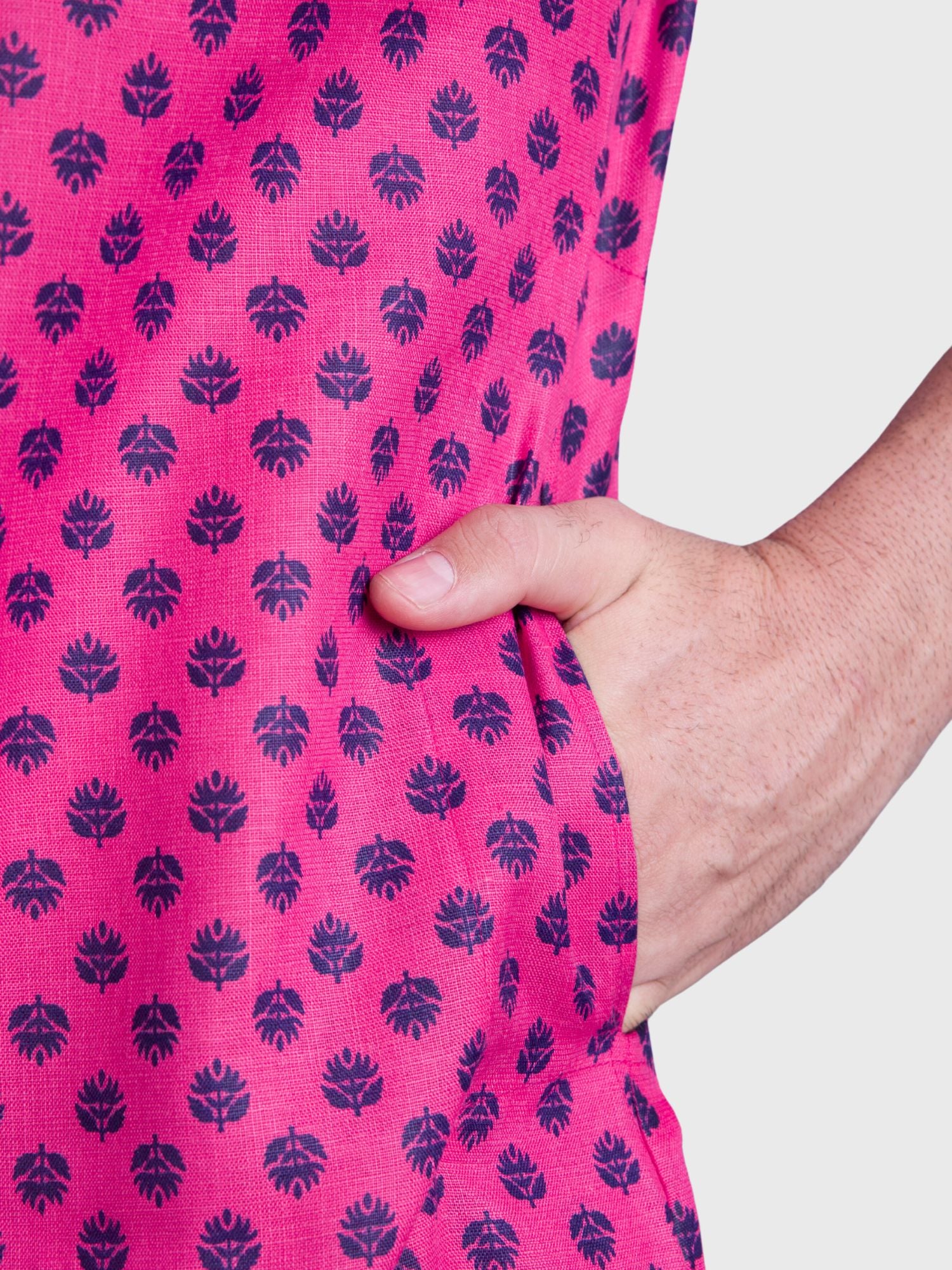 Persion Pink Hloom Printed Cotton Kurta