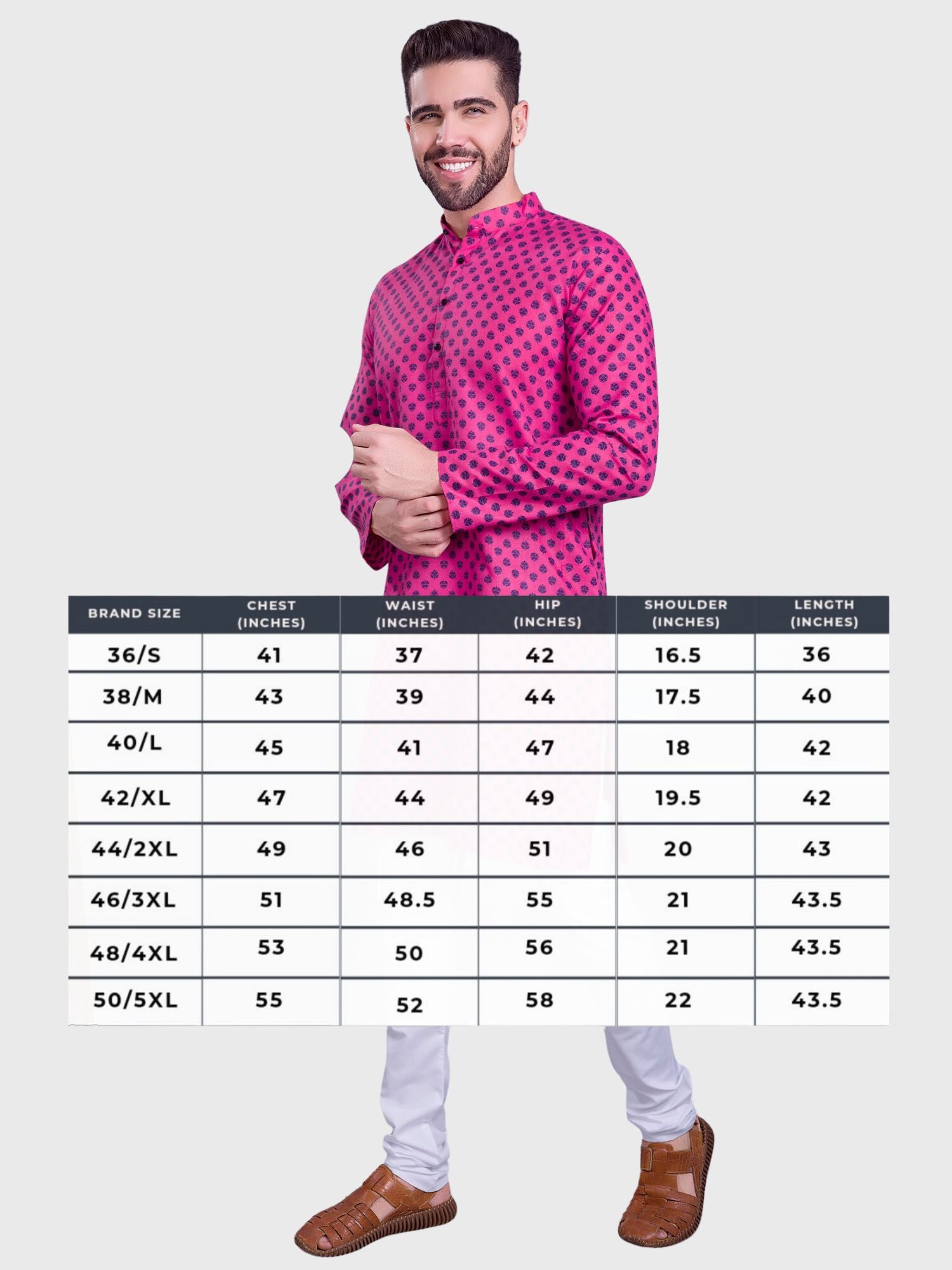 Persion Pink Hloom Printed Cotton Kurta