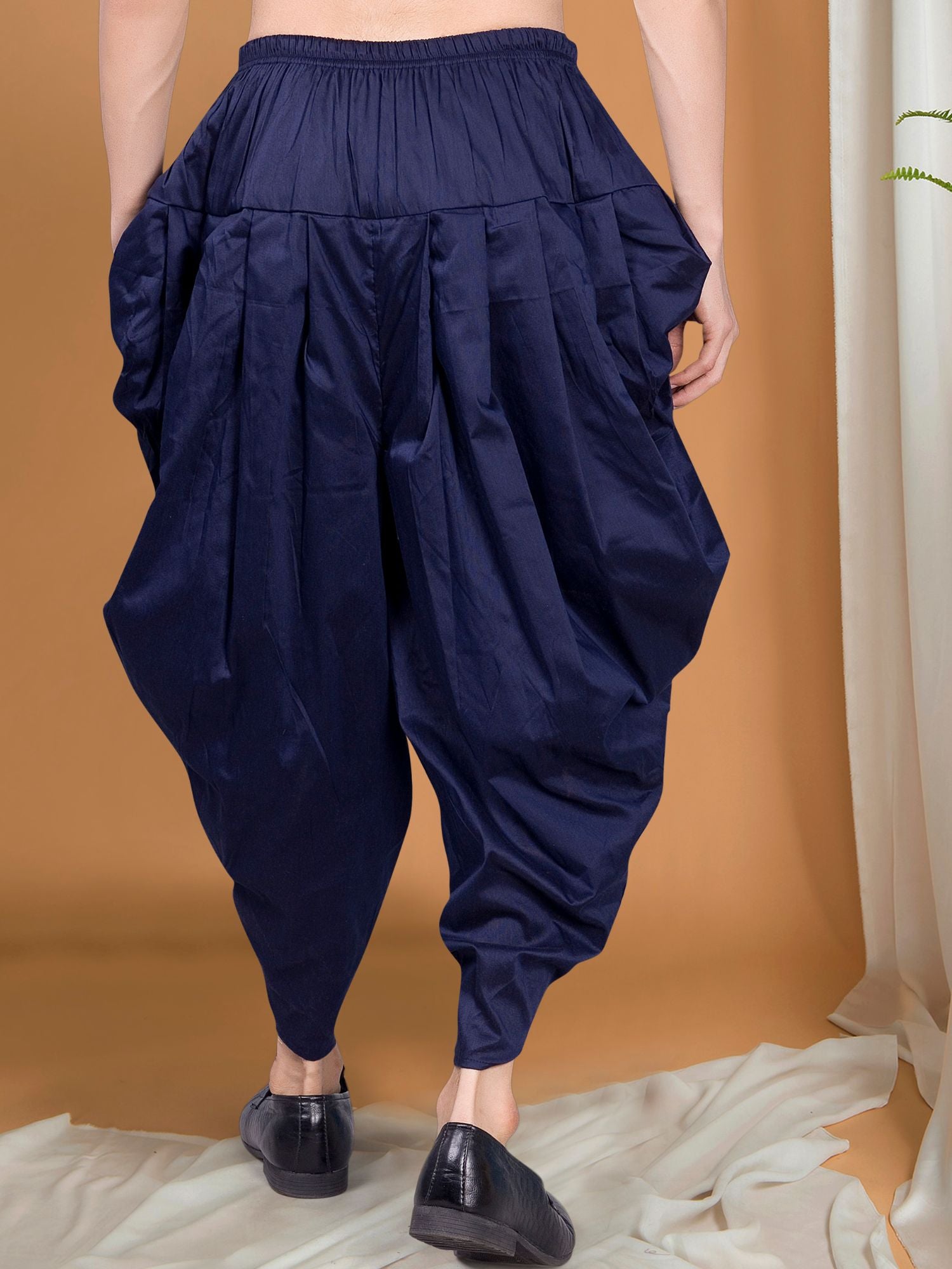 Iris Blue Ready To Wear Cotton-Silk Peshawari Dhoti