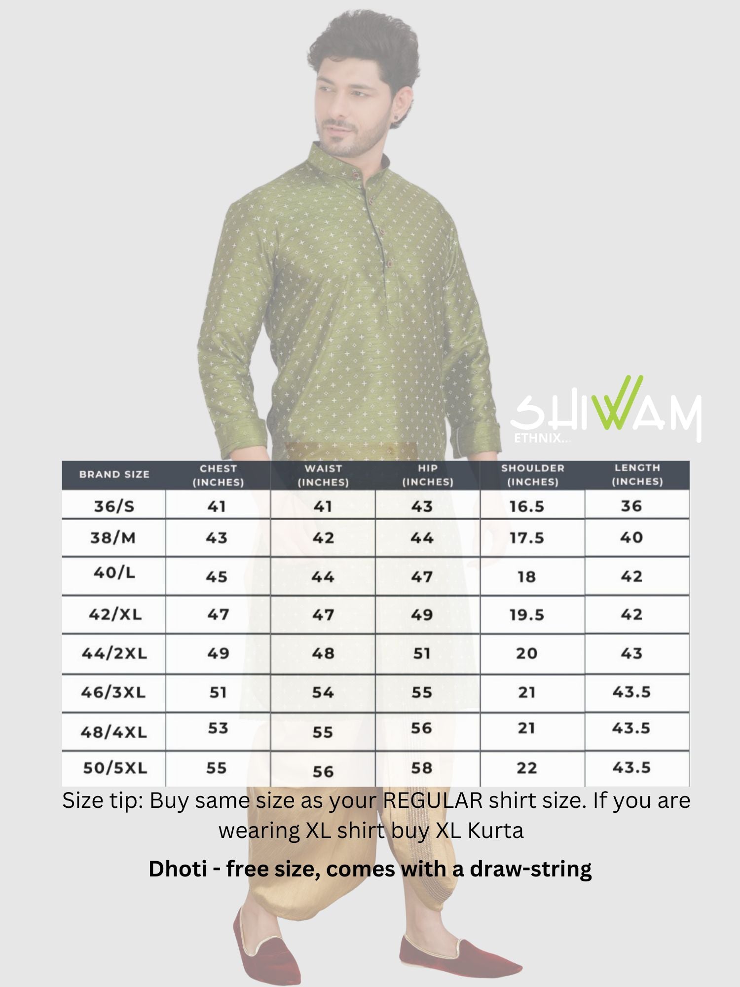 Forest Green Printed Silk Kurta Pitambari Dhoti Set