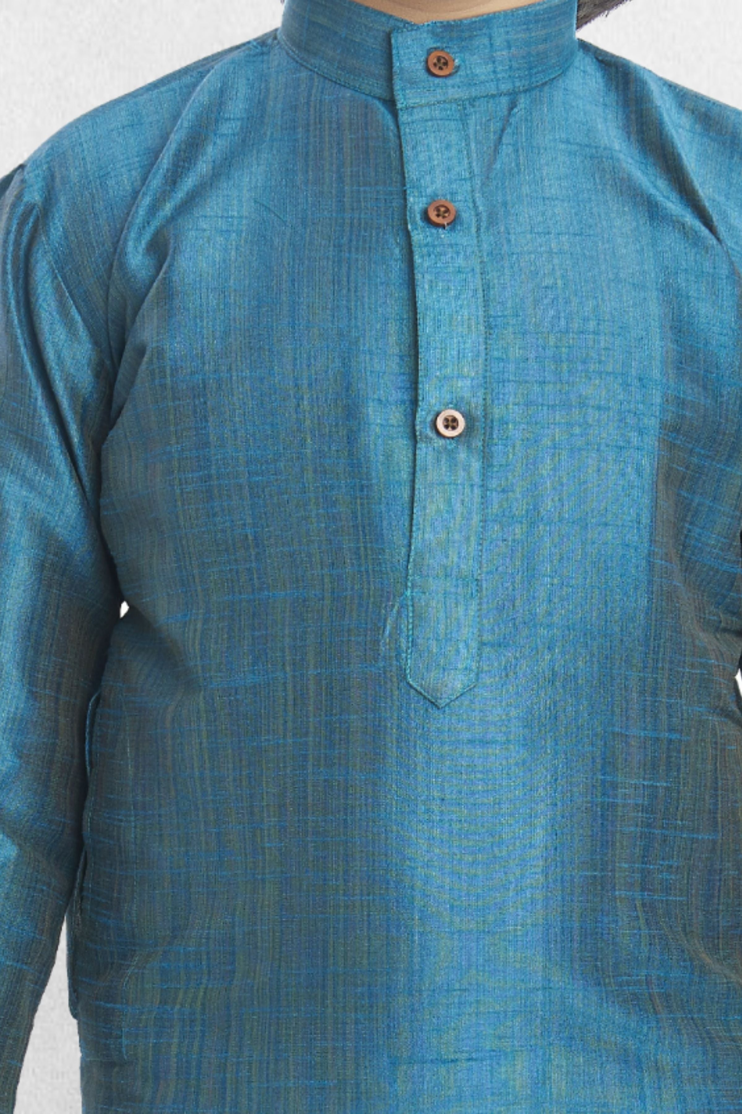 Tropical Green Cotton-Silk Kurta Pitambari Dhoti Suit