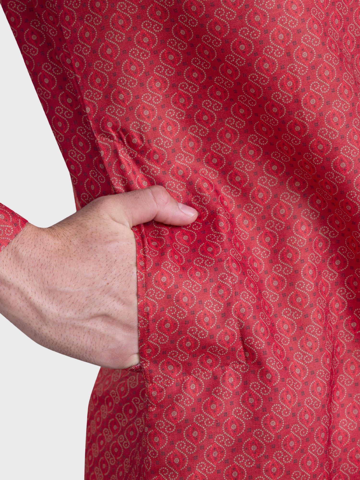 Barn Red Hloom Printed Cotton Kurta