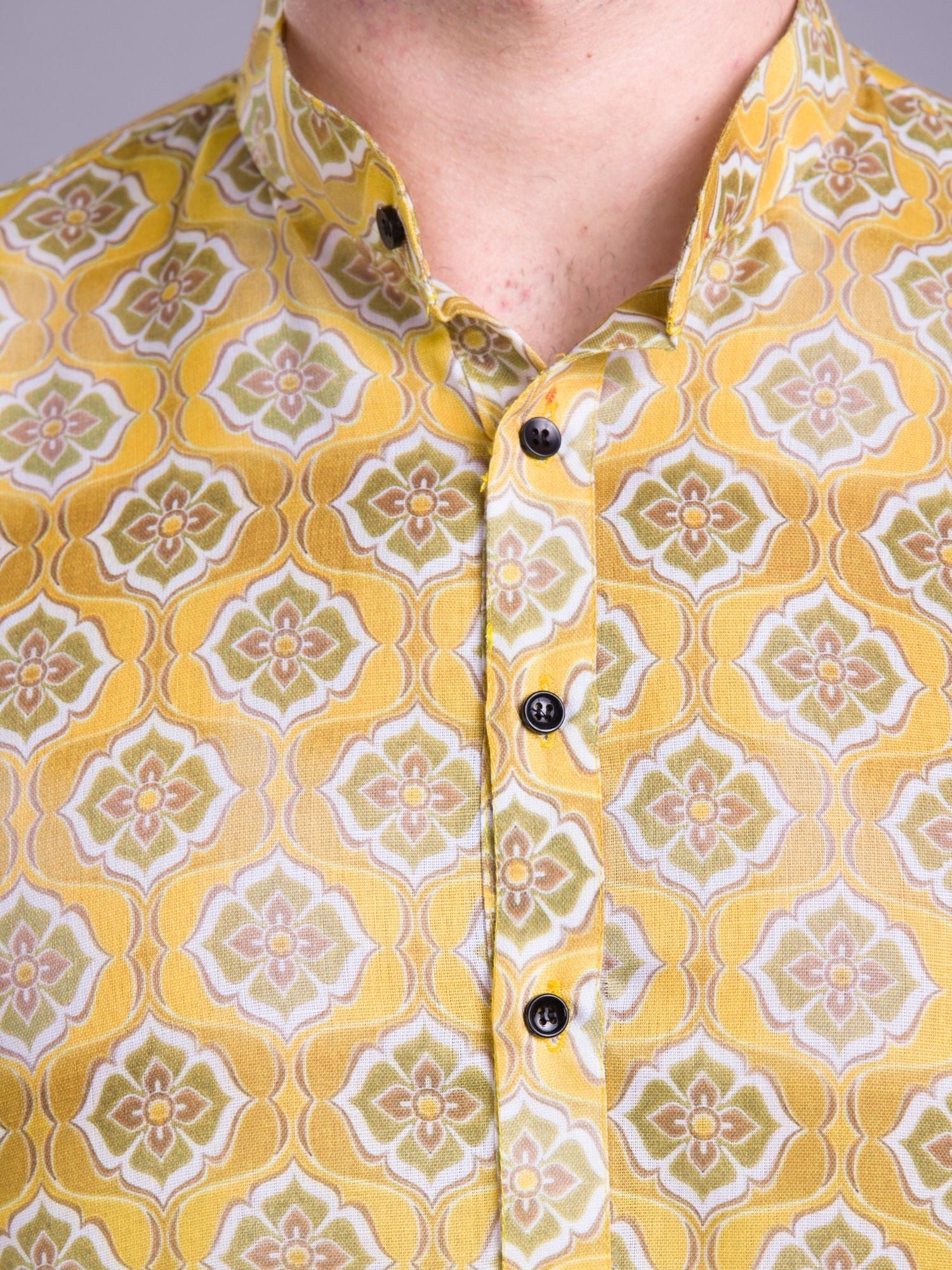 Shine Of Yellow Indi Print Cotton Kurta