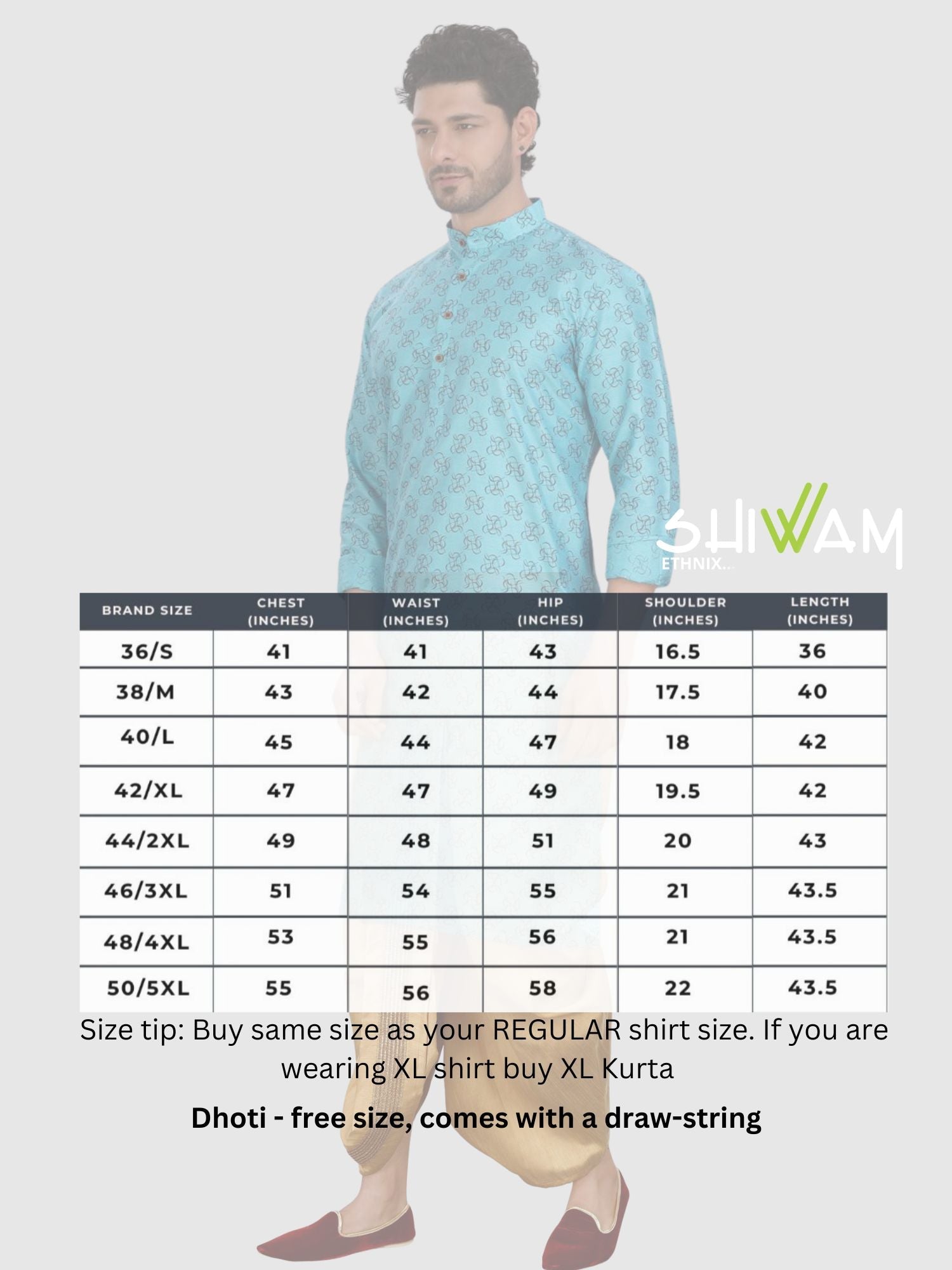 Iris Blue Printed Silk Kurta Pitambari Dhoti Set