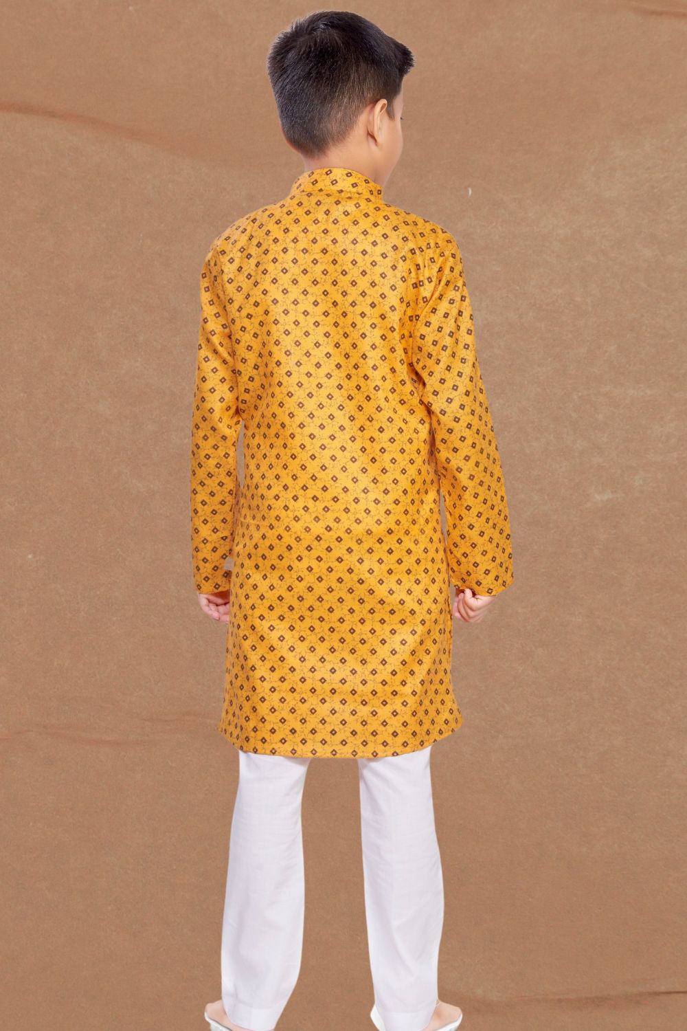 Shine Of Yellow Printed Cotton-Silk Kurta