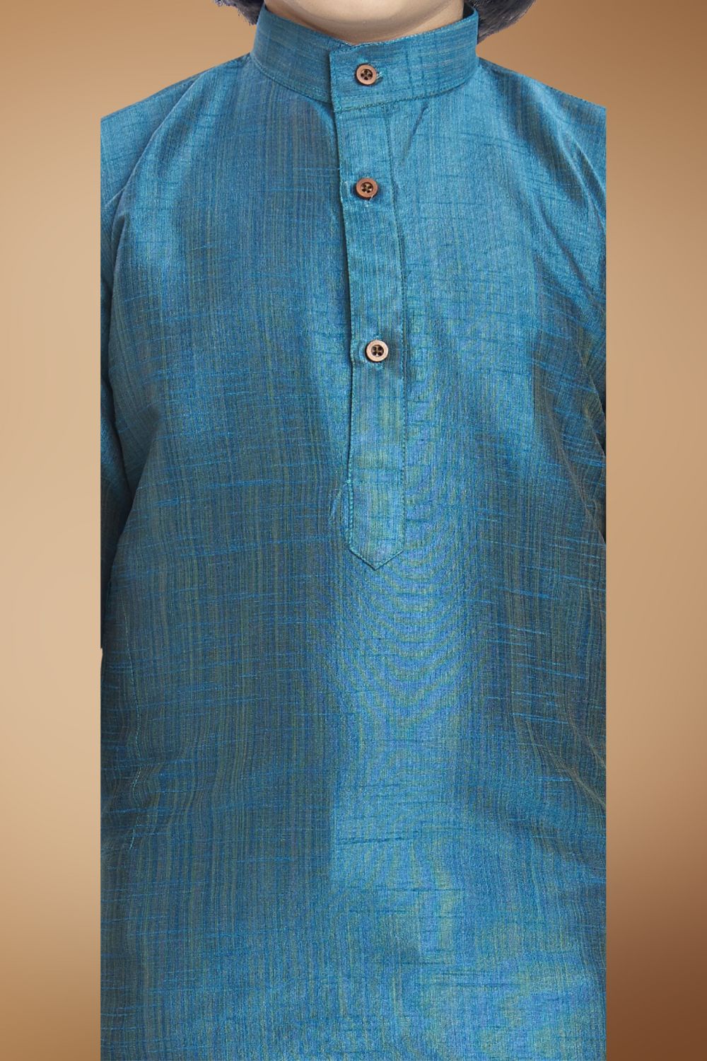 Tropical Green Solid Cotton-Silk Kurta
