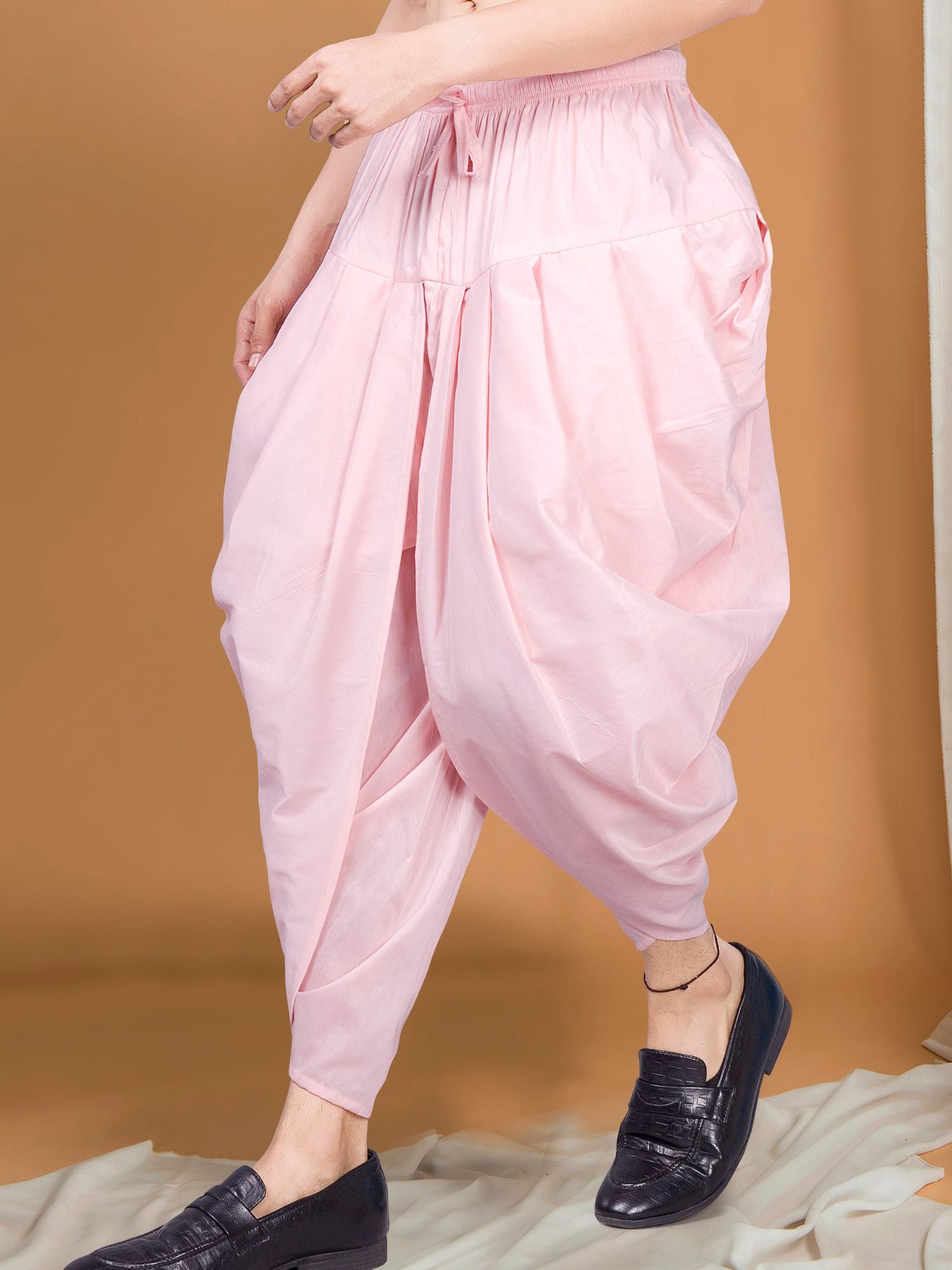 Persian Pink Ready To Wear Cotton-Silk Peshawari Dhoti
