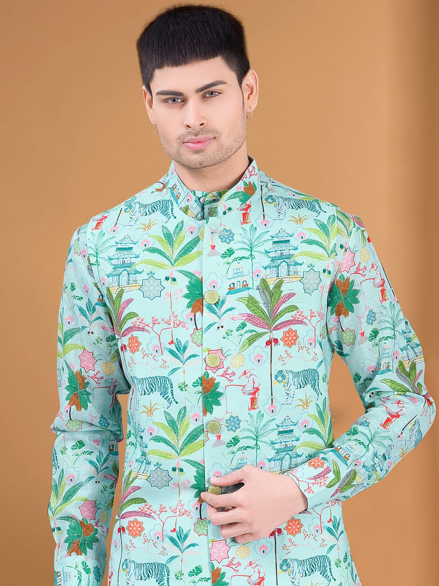 Pistachio Green Paradise Kurta Jacket Set