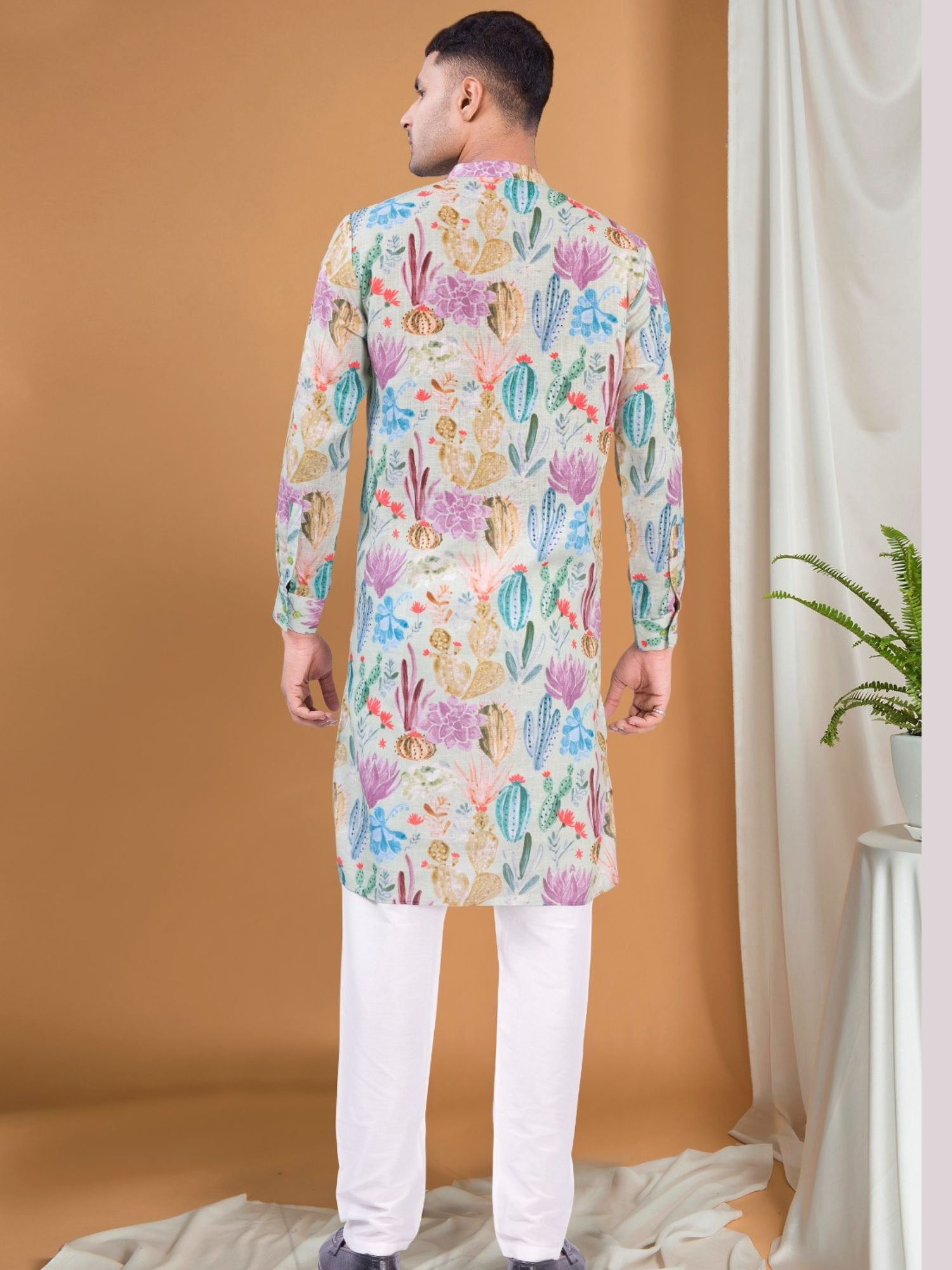 Tropical Green Tropical Paradise Kurta Pajama Set