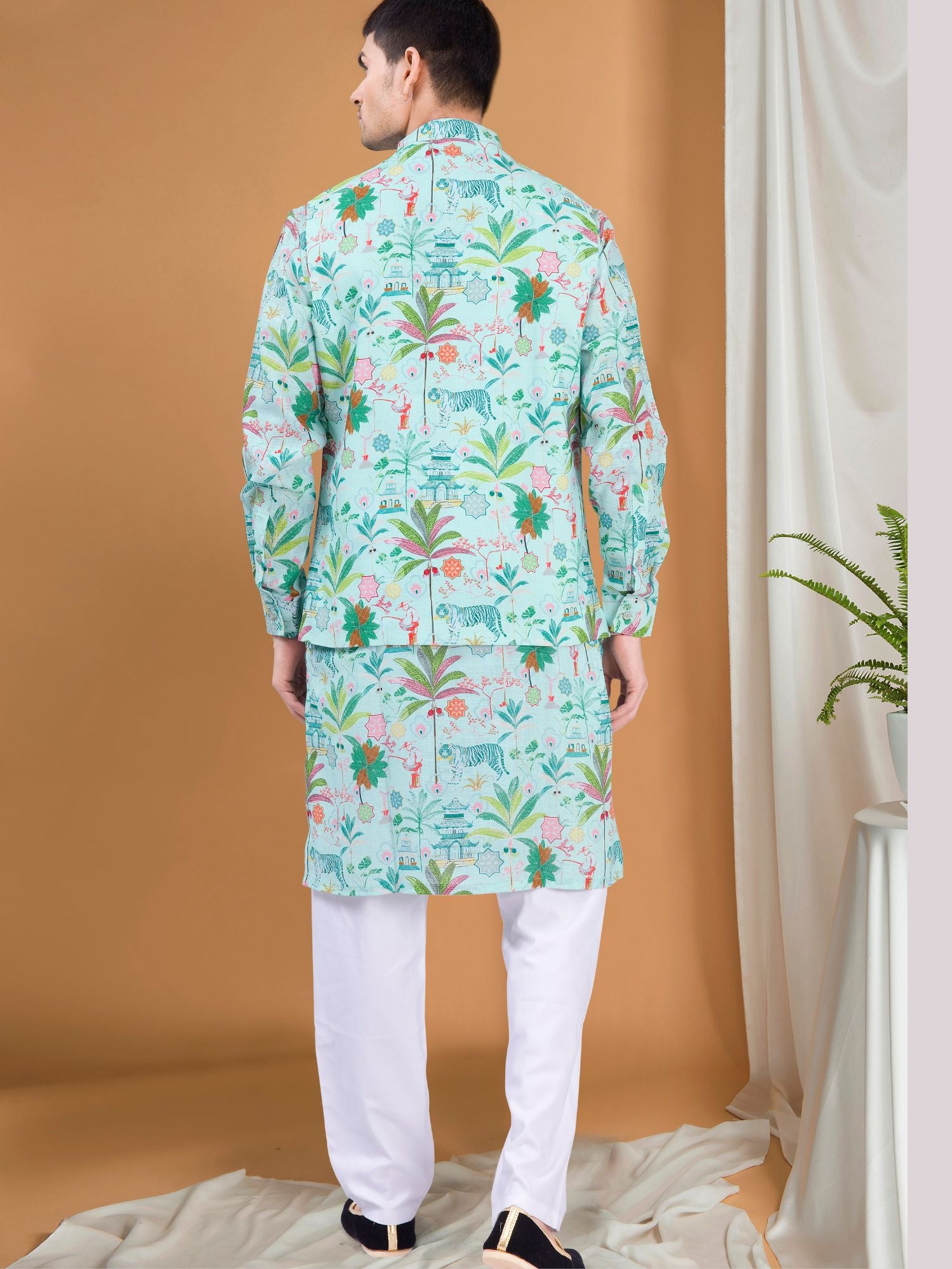 Pistachio Green Paradise Kurta Jacket Set