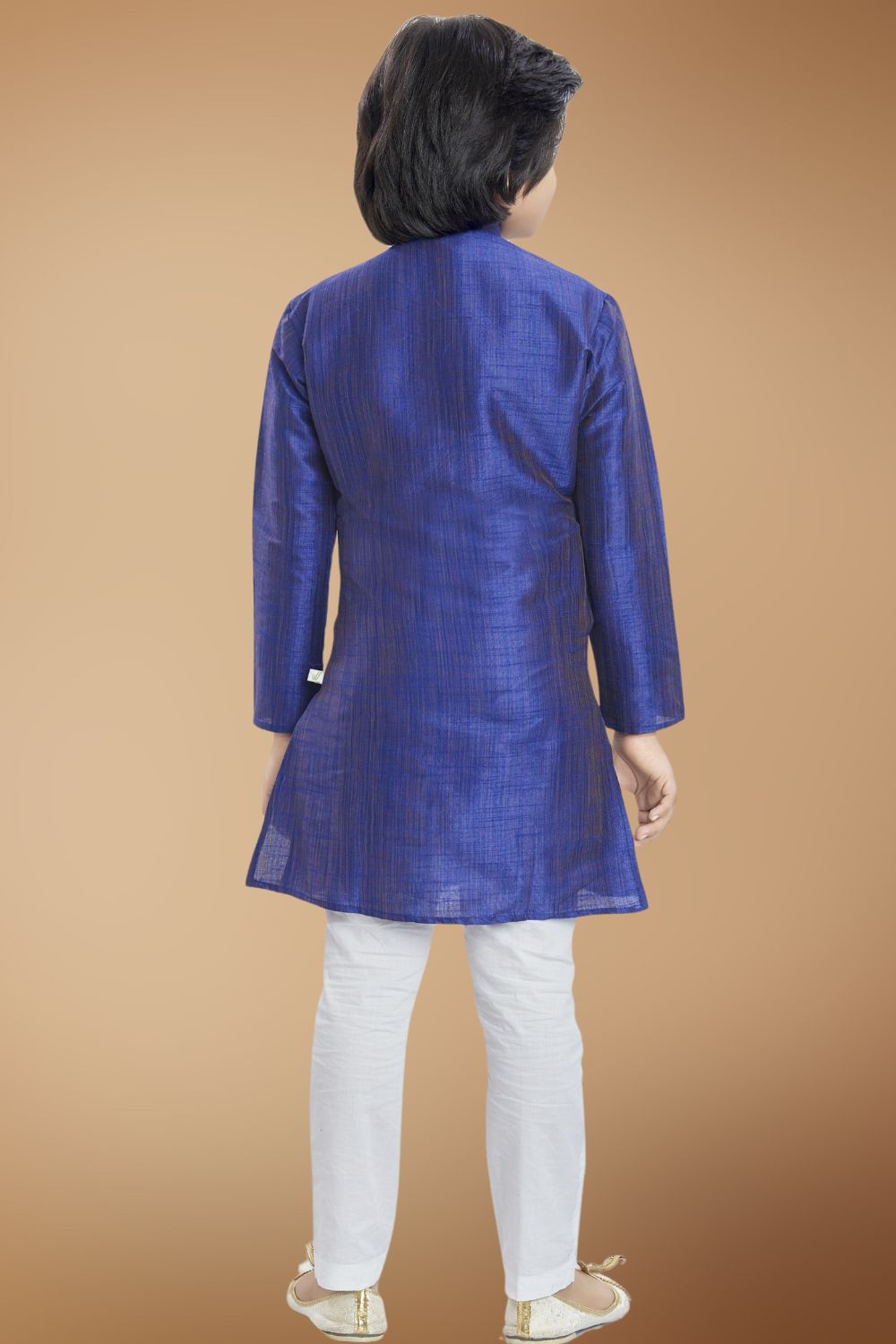 Indigo Purple Solid Cotton-Silk Kurta